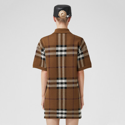 Burberry Check Wool Jacquard Polo Shirt Dress outlook