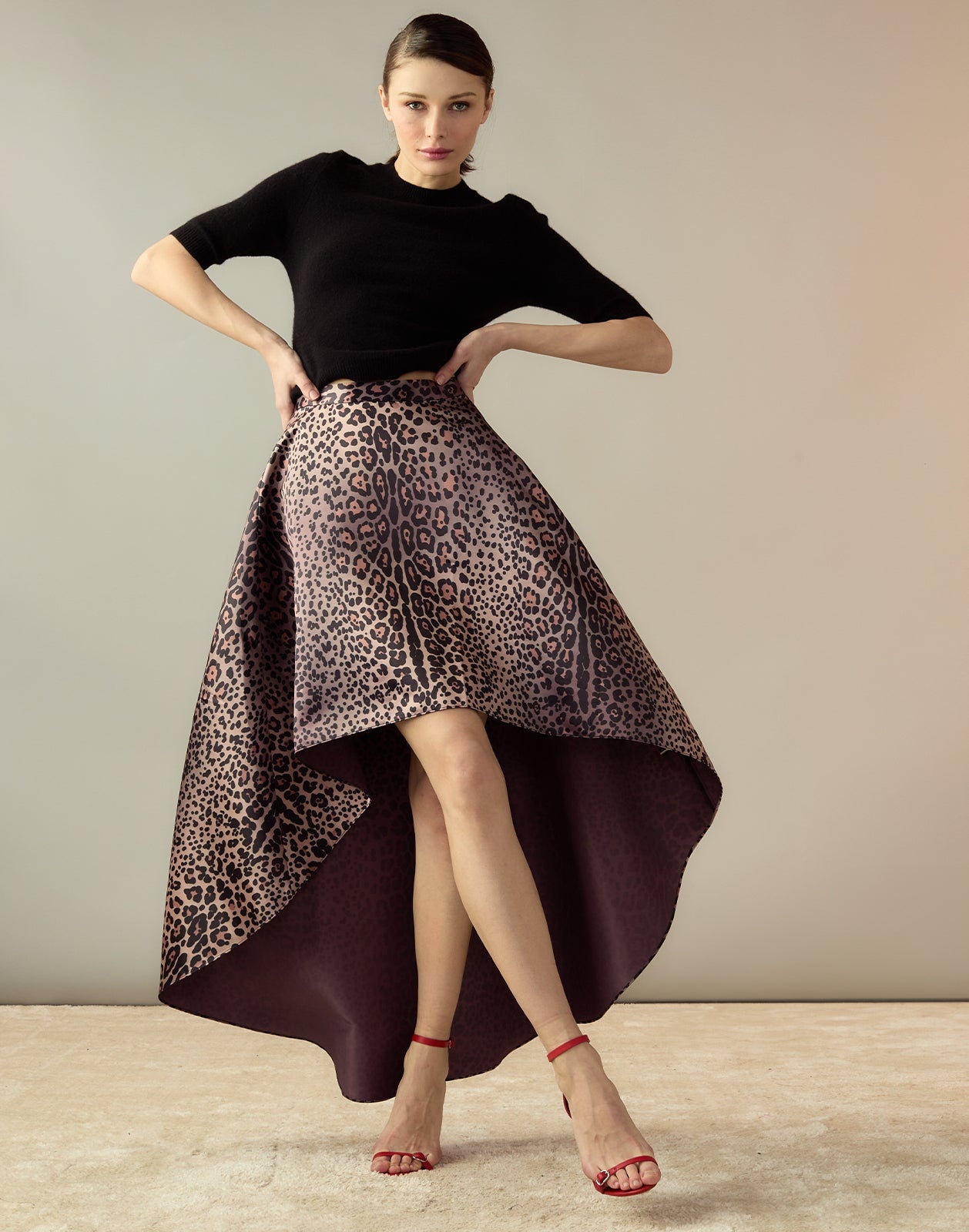 Leopardess Satin Skirt - 4