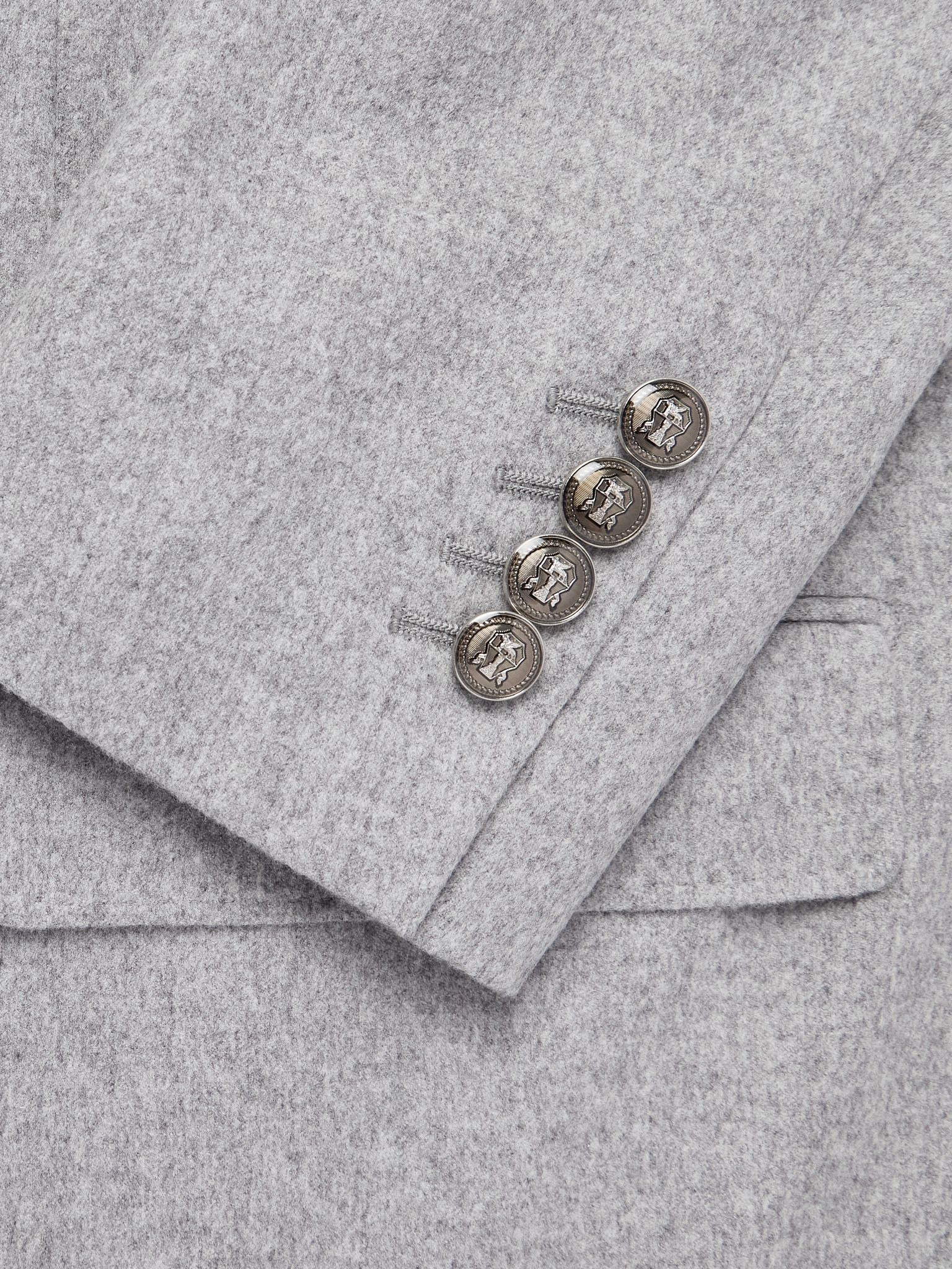 Wool and Cashmere-Blend Suit Jacket Gray - 4