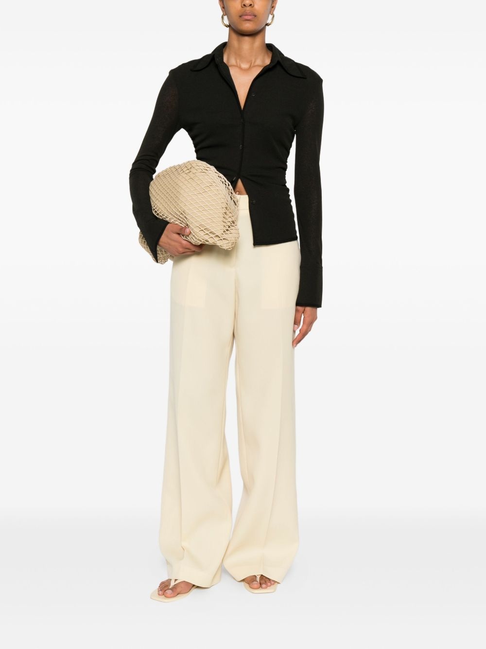 high-waisted wool trousers - 2