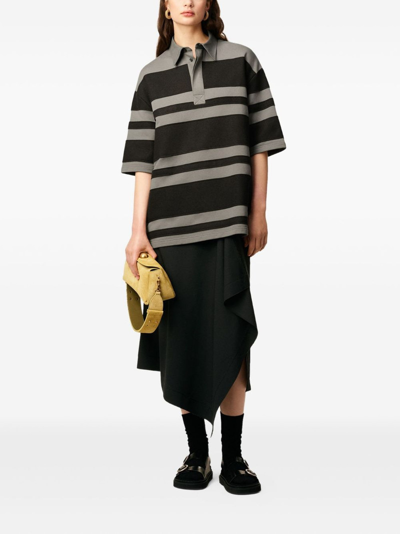 AMI Paris Ami De Coeur striped cotton polo shirt outlook