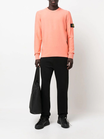 Stone Island logo-patch long-sleeve jumper outlook