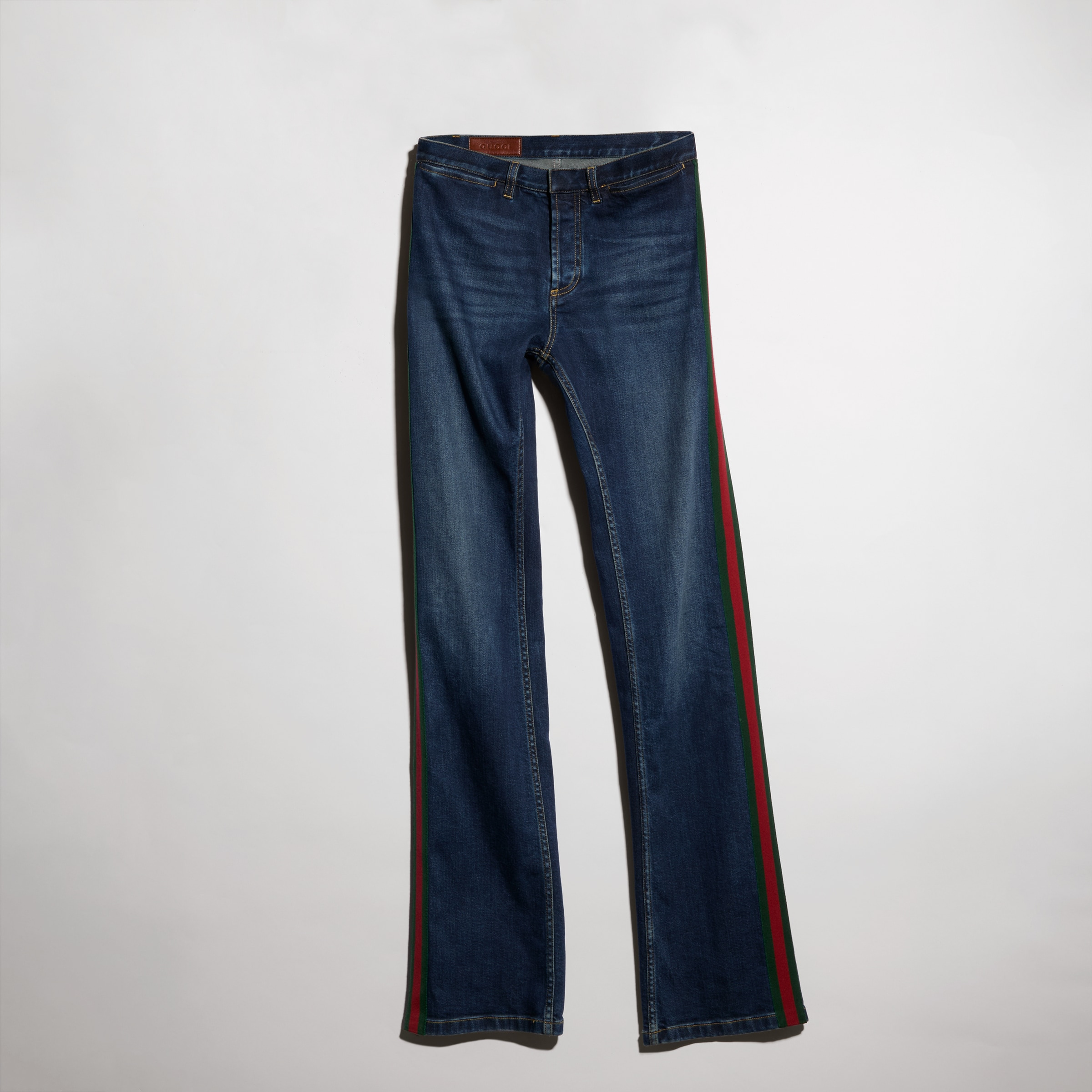 GUCCI Cotton denim pants with Web - 875555XDDH04011 | REVERSIBLE