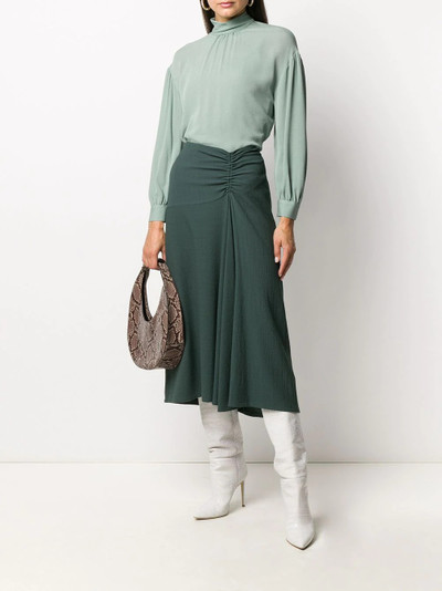 Vince gathered-sleeve silk blouse outlook