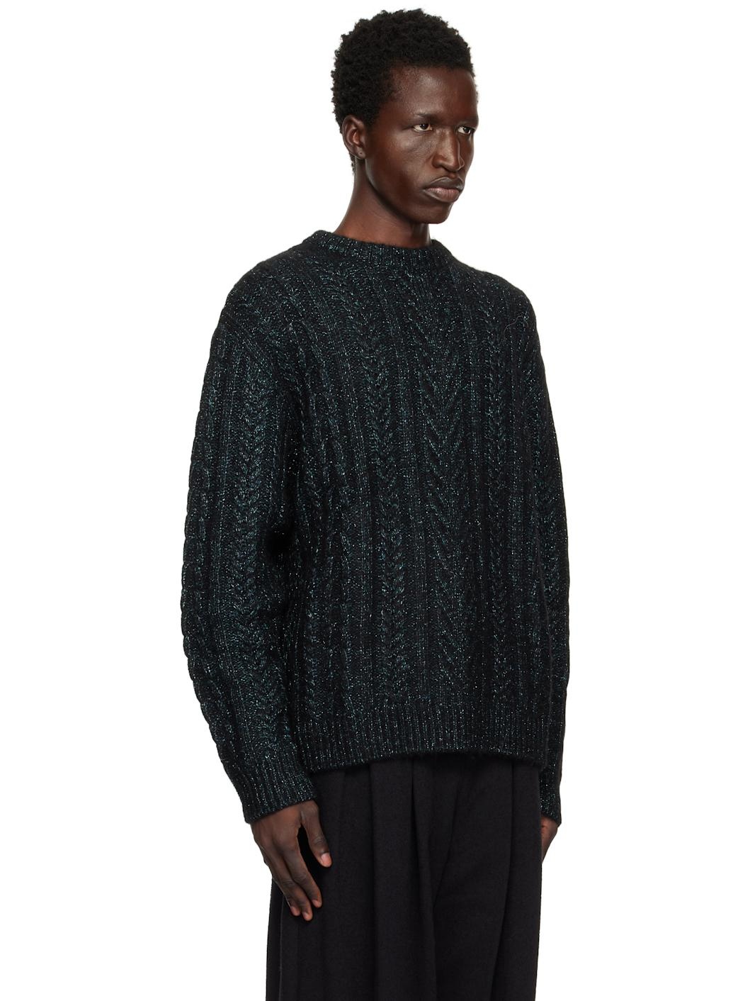 Green Alpaca Blend Glitter Sweater - 2