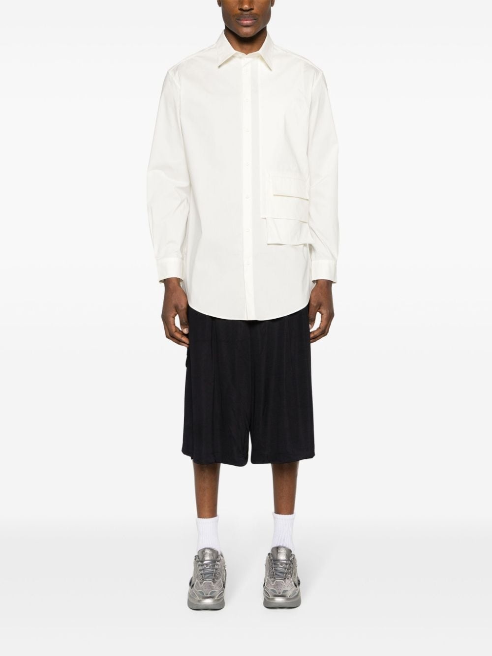 pocket-detailed poplin shirt - 2