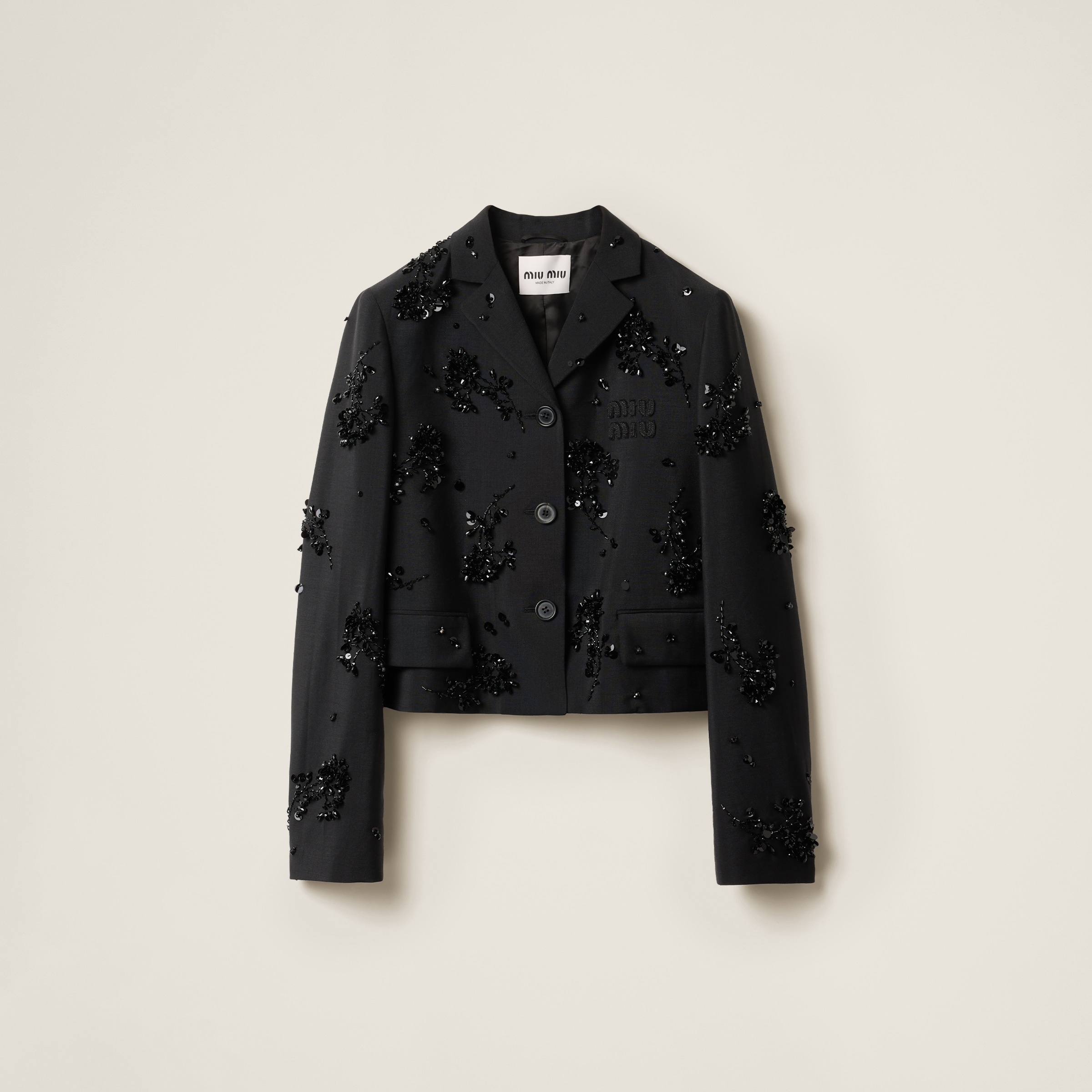 Embroidered single-breasted kid mohair jacket - 1