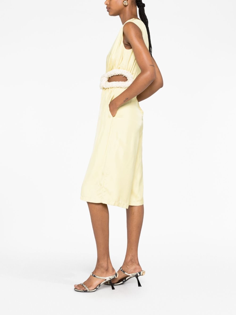 cut-out belted satin jumpsuit - 4