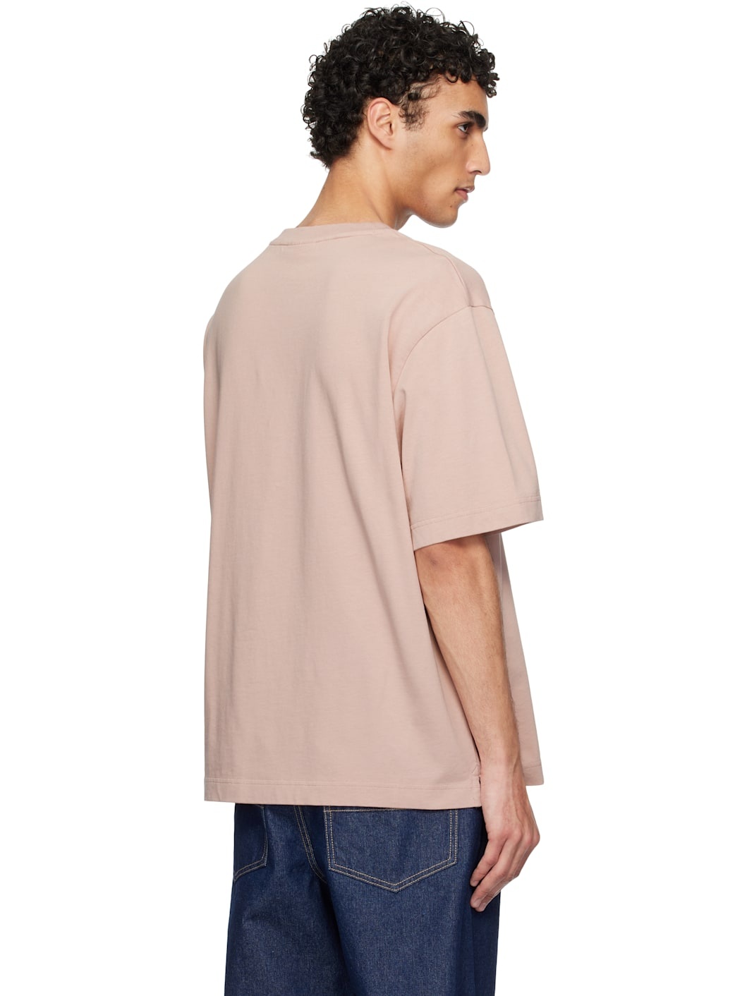 Pink Bold Fox Head Patch Oversize T-shirt - 3