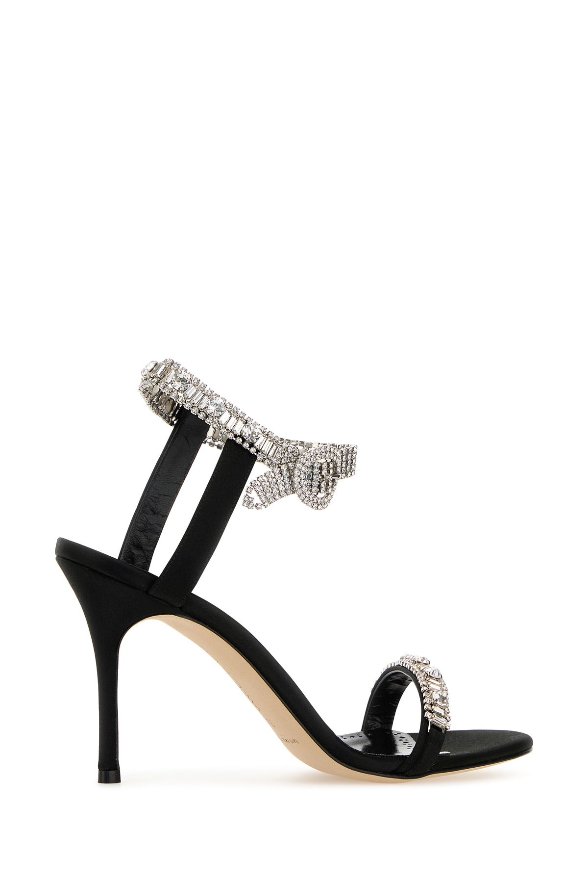 Black satin Asasan sandas - 3