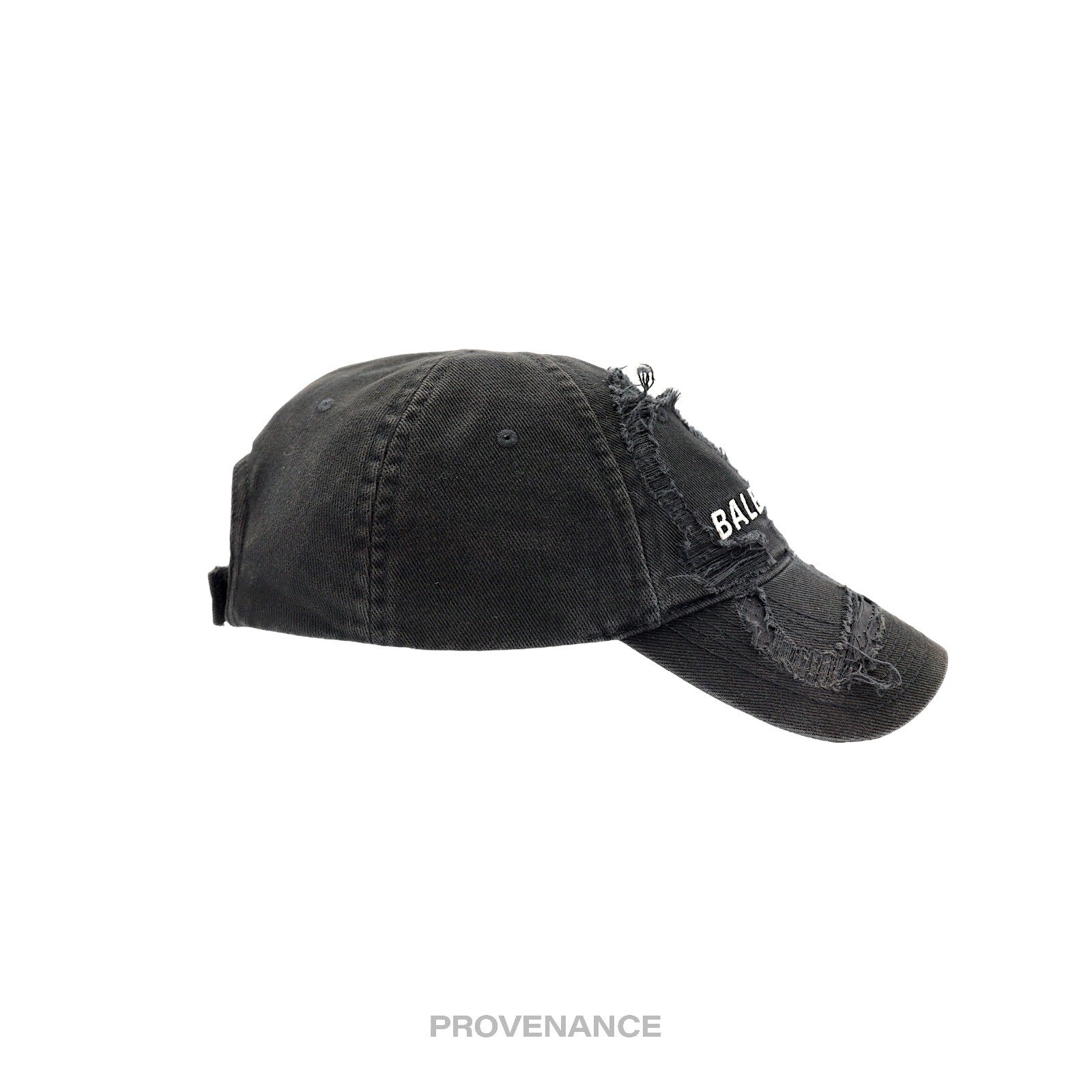 Balenciaga Embroidered Logo BB Lazer Destroyed Cap Black - 5