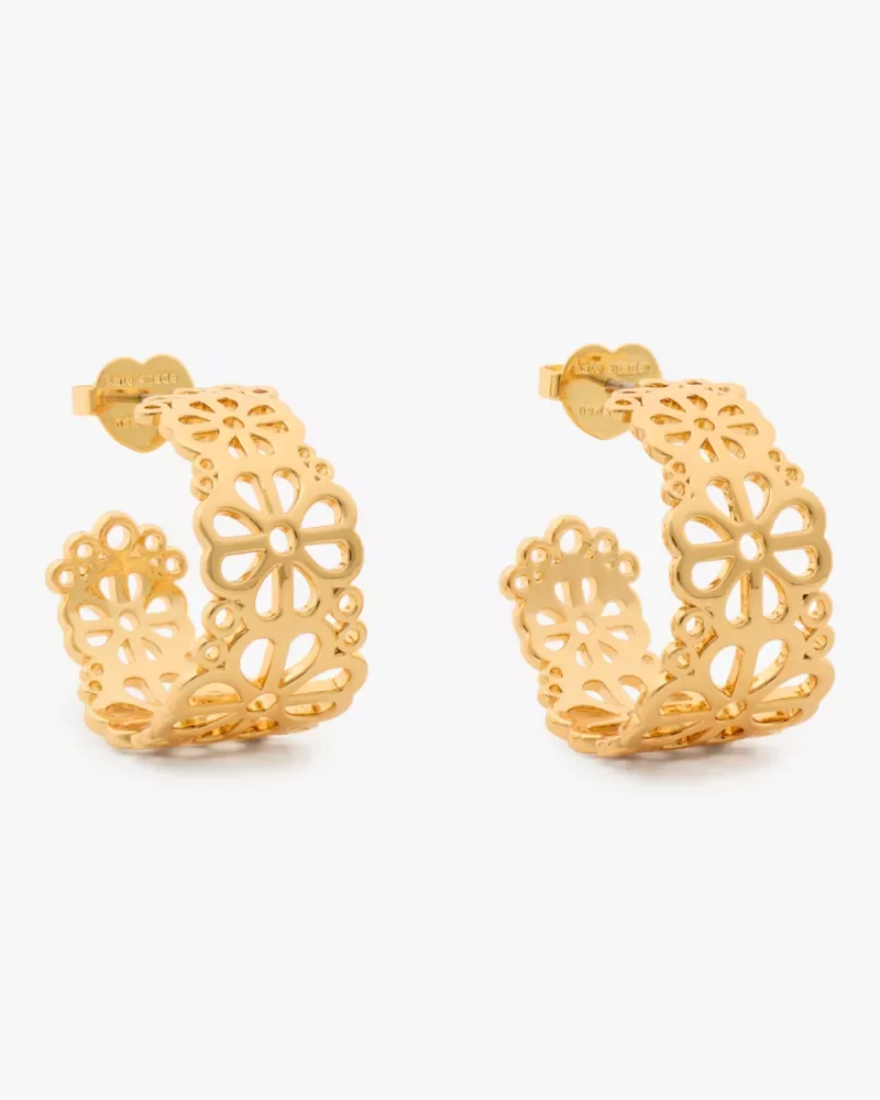 Spade Flower Lace Hoops - 1