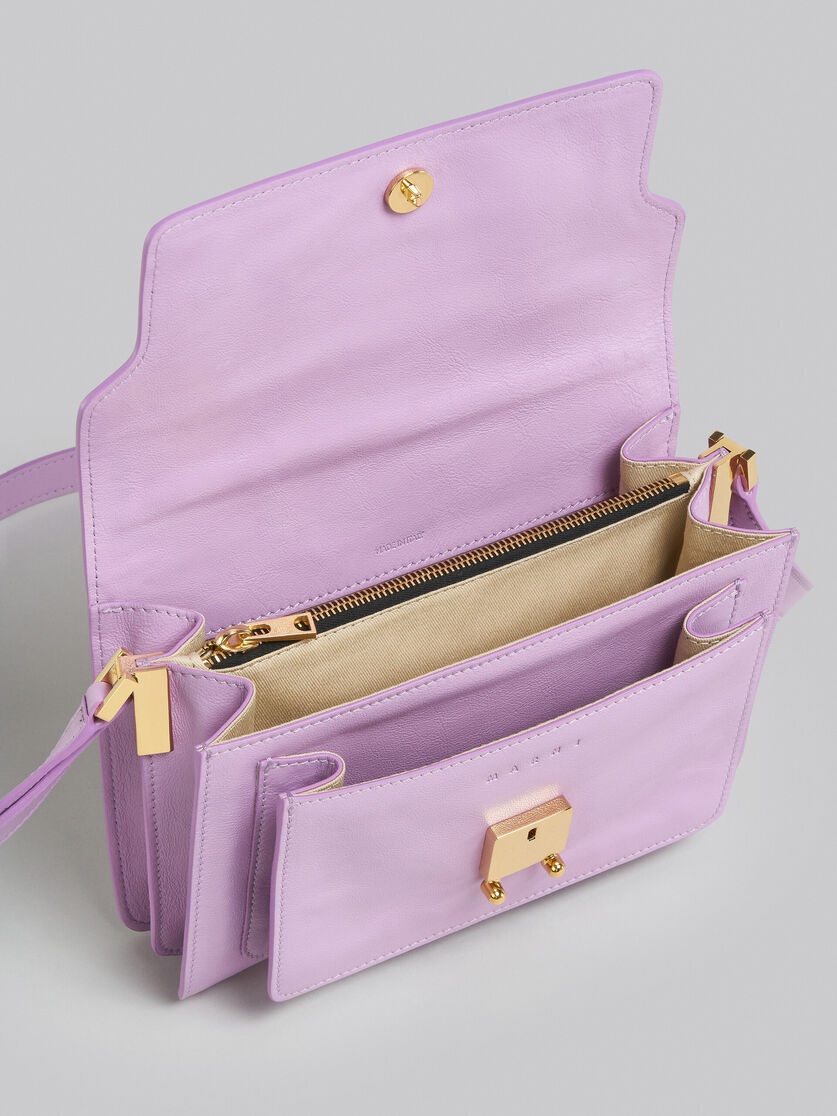 TRUNK SOFT MEDIUM BAG IN LILAC LEATHER - 4