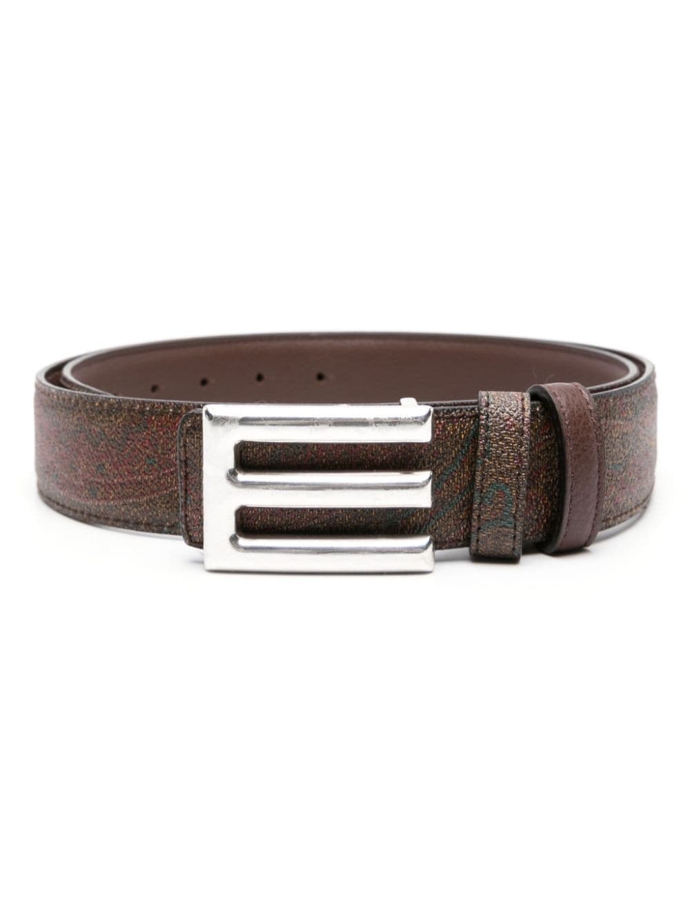 paisley-print logo-buckle belt - 1