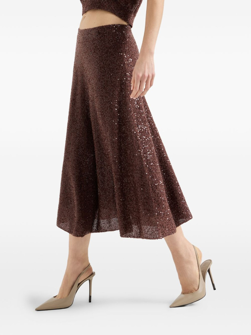Brunello Cucinelli elastic-waistband midi skirt outlook