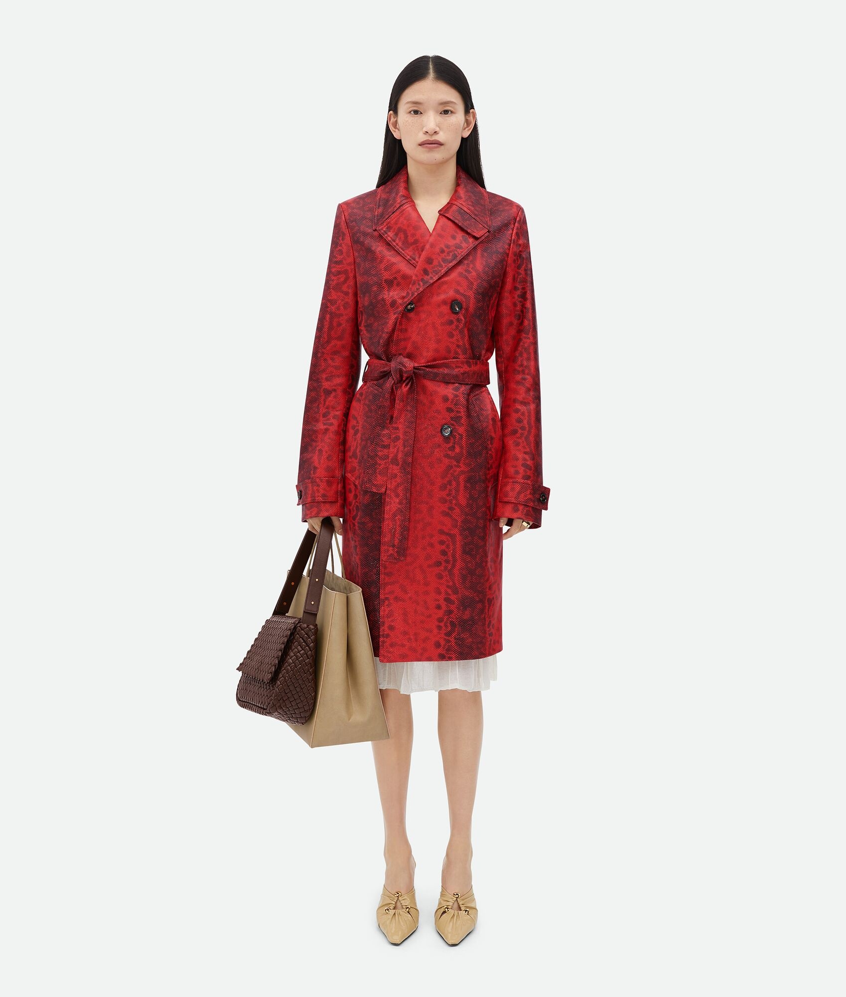 Embossed Leather Karung Coat - 4