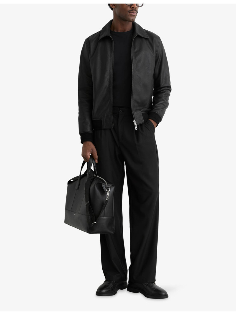 REISS Charl Collared Leather Jacket outlook