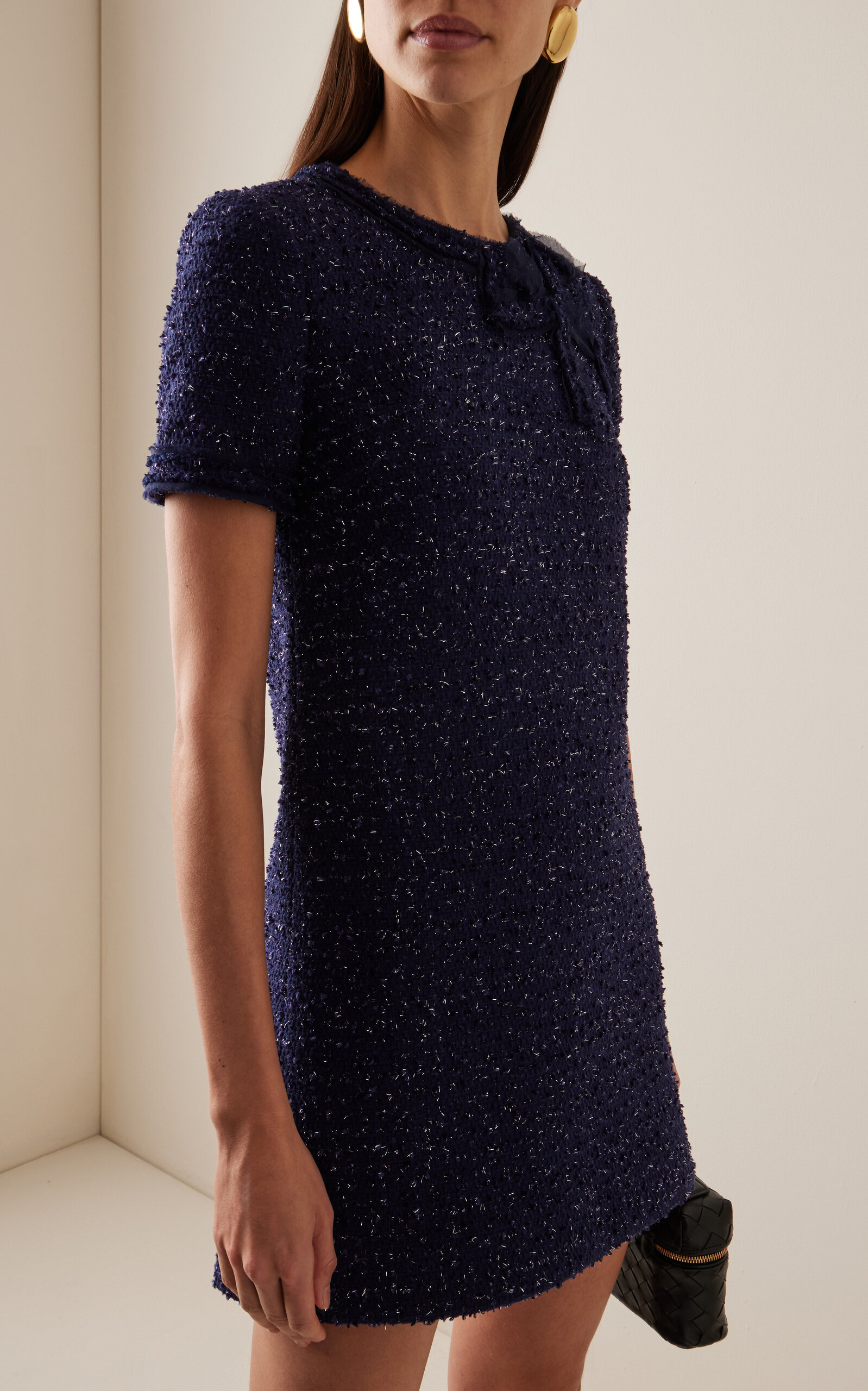 Embellished Tweed Mini Dress navy - 2