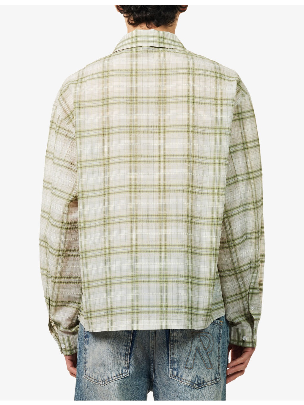 Sheer Flannel Check-Print Woven Shirt - 4