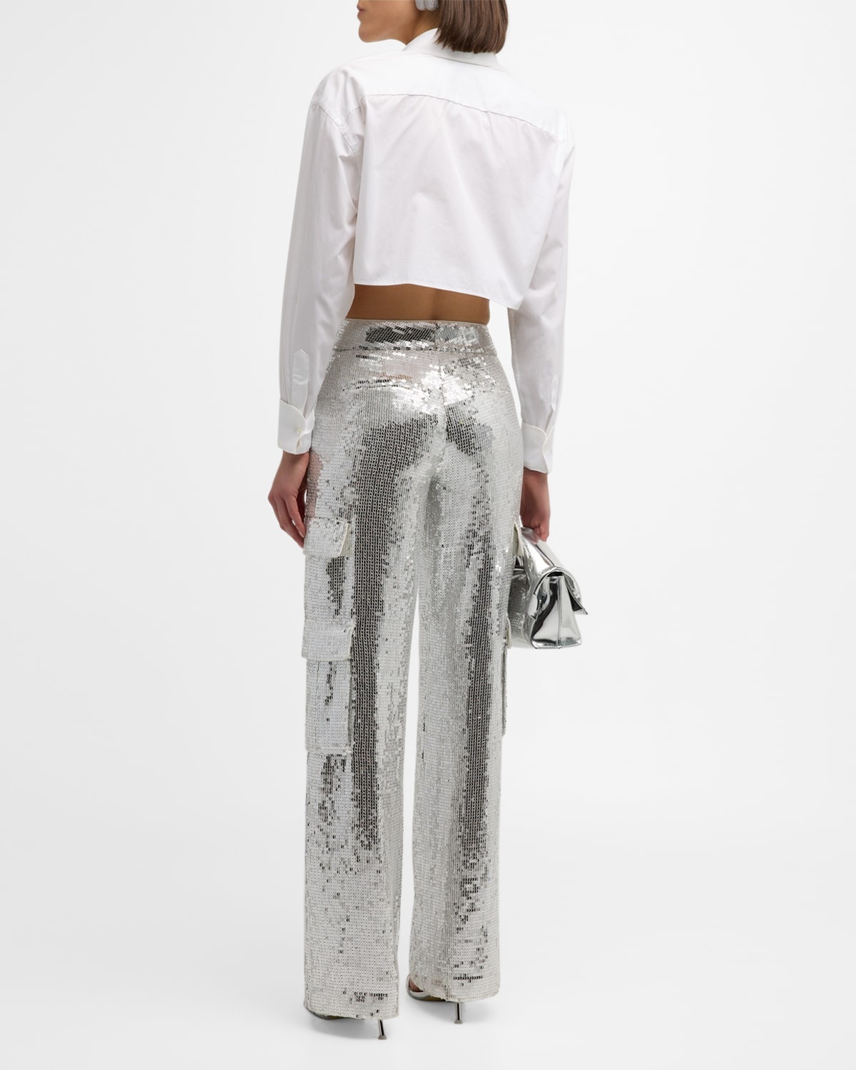 Hayes Sequined Wide-Leg Cargo Pants - 5