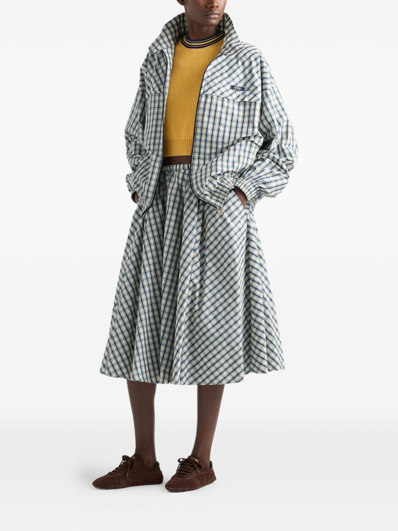 Prada full checked chambray skirt outlook