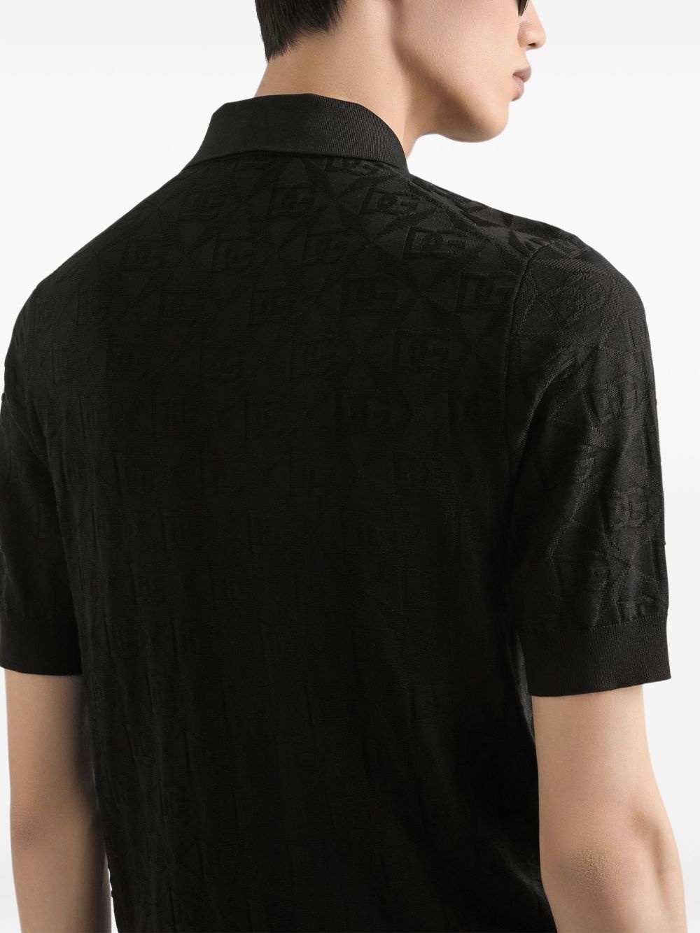logo-jacquard polo shirt - 5