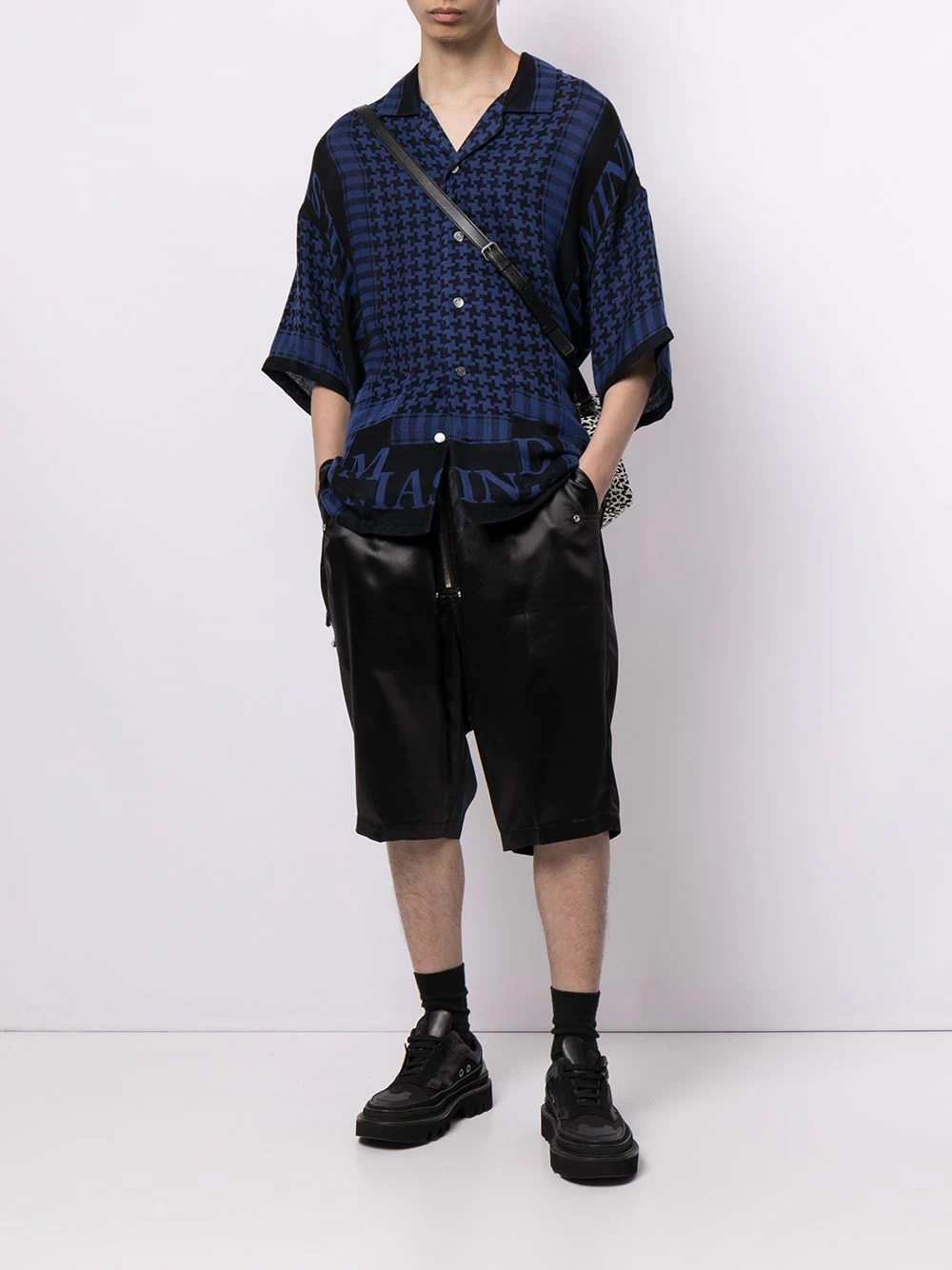 geometric logo-print cotton shirt - 3
