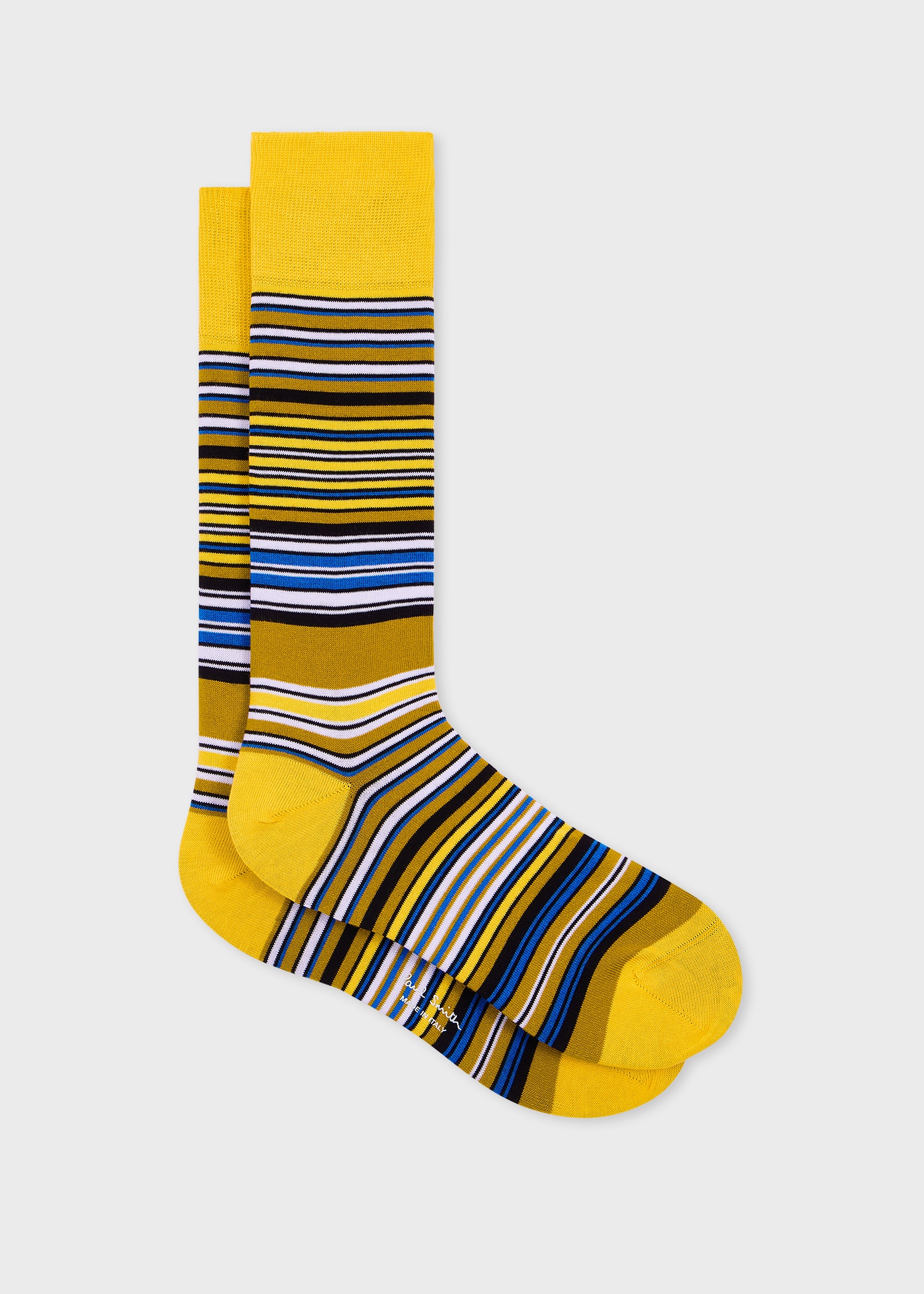 Yellow Colour Block Stripe Socks - 1