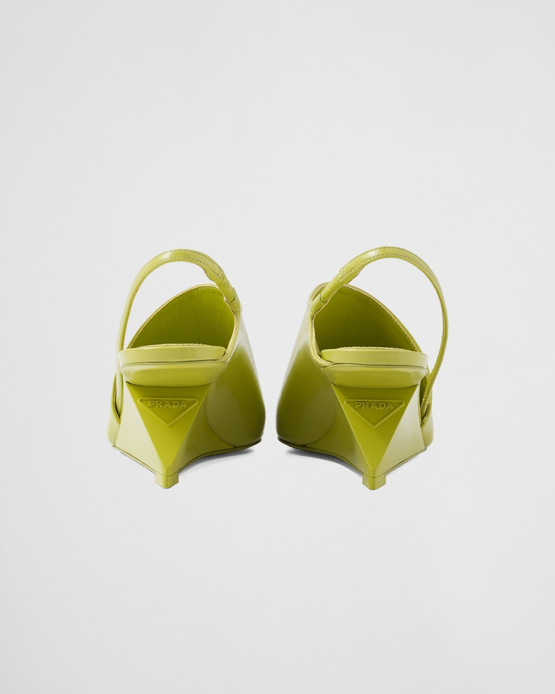 Brushed leather slingback pumps 6