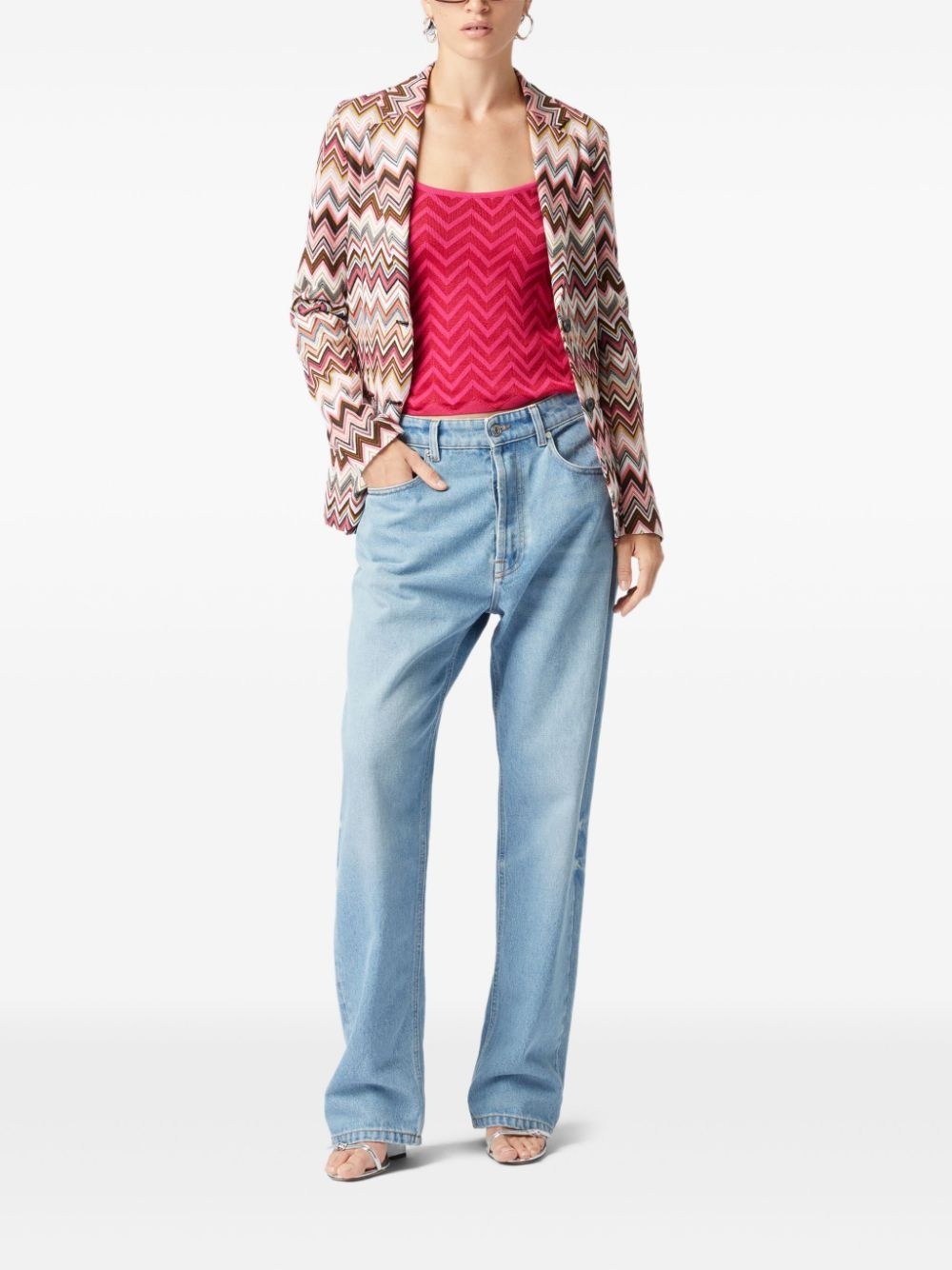 zigzag-woven blazer - 2