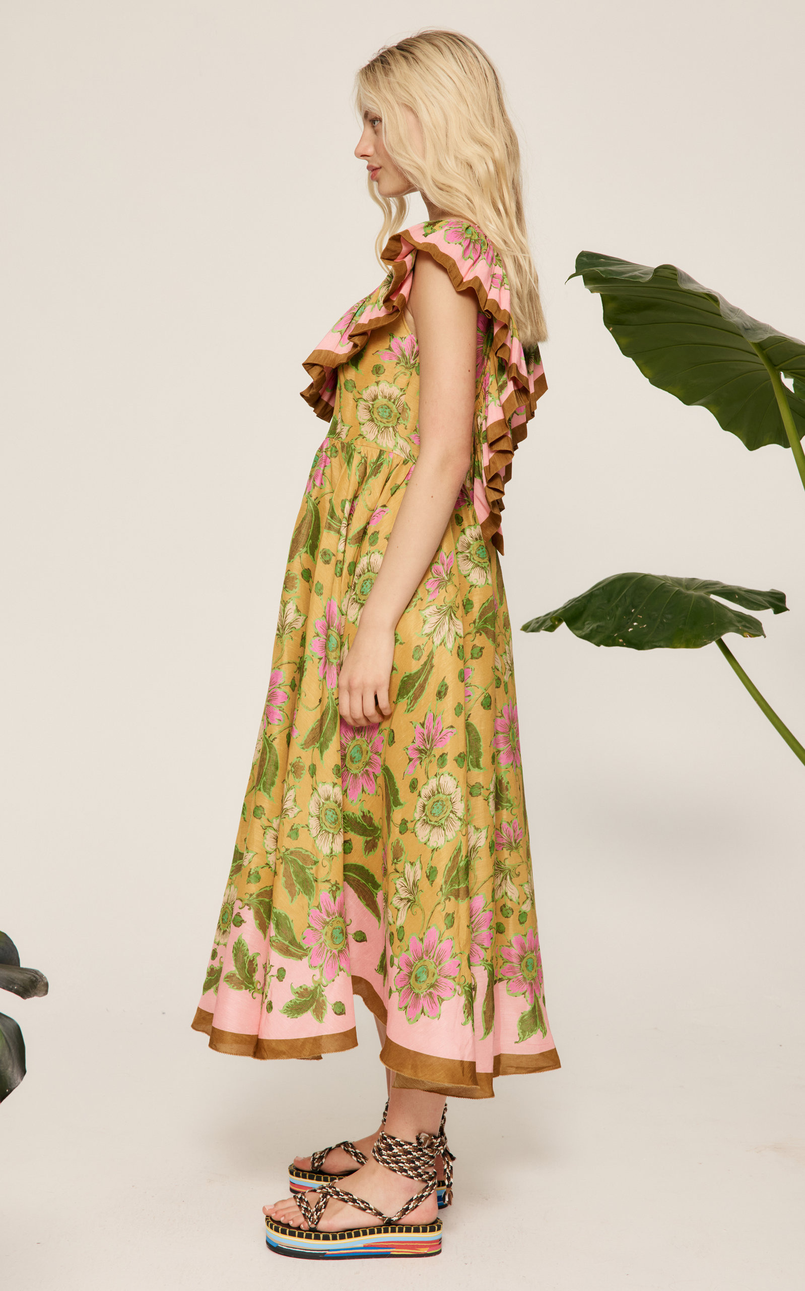 Winnie Ruffle Neck Midi Dress multi - 5