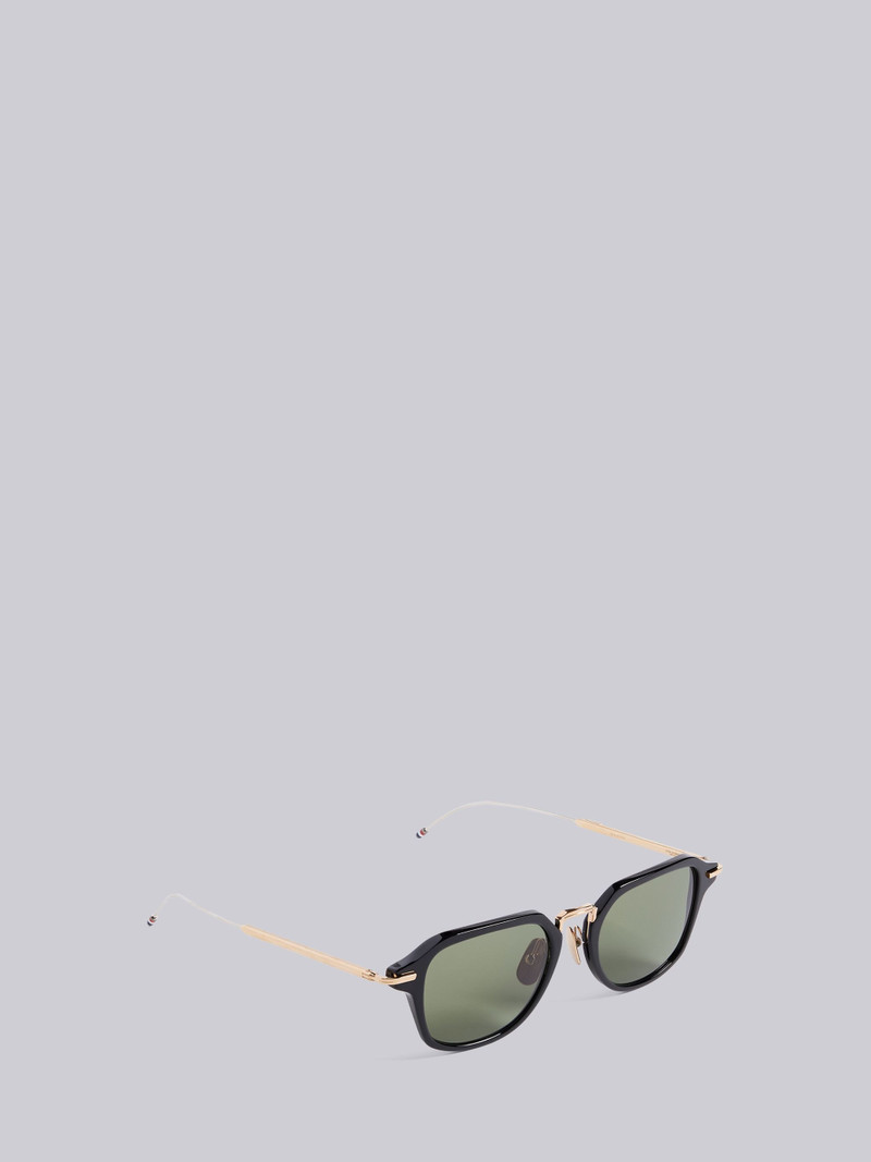 TB423 - Black White And Gold Clubmaster Sunglasses 4