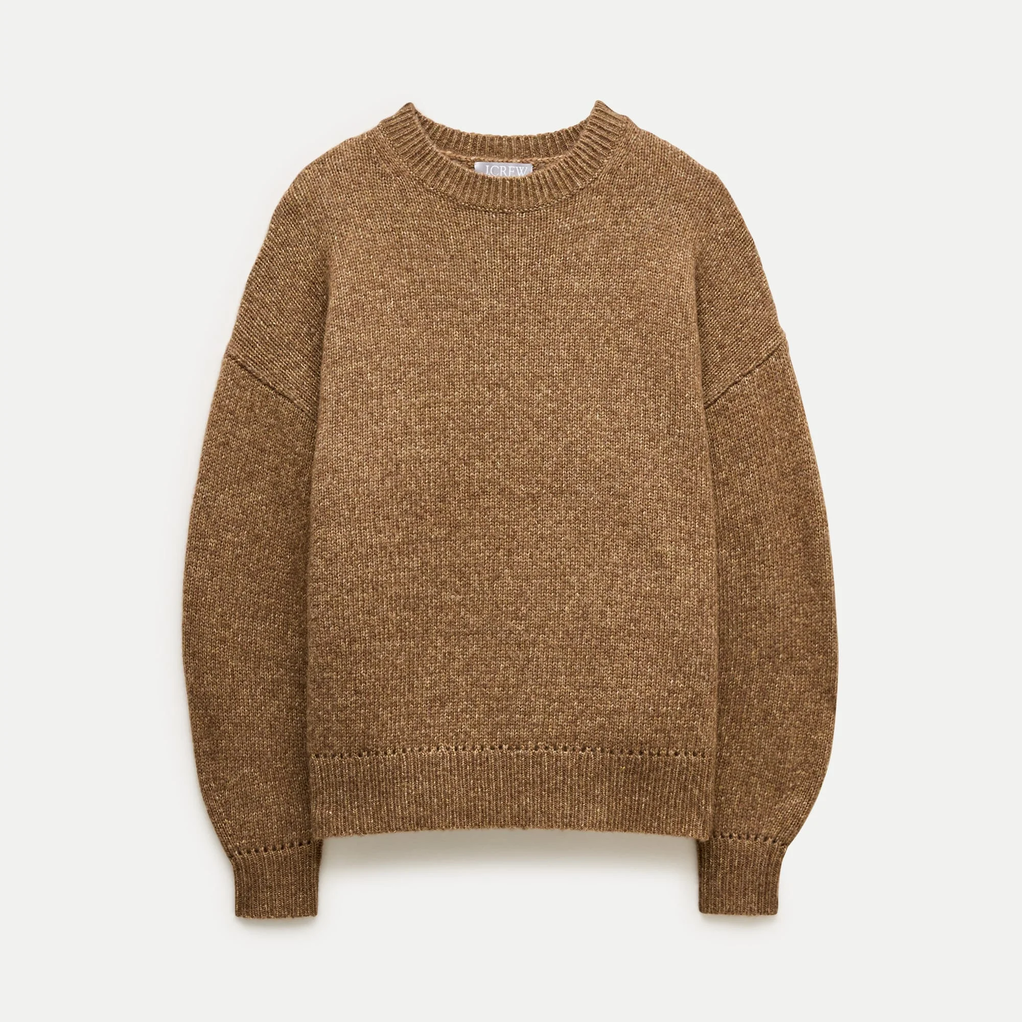 Oversized crewneck sweater in heather Italian yarn - 1