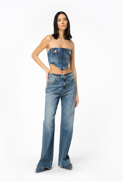 PINKO STRETCH DENIM BUSTIER TOP outlook