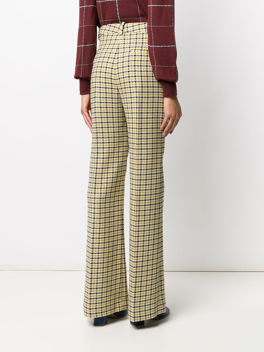 high-waisted flared trousers - 4