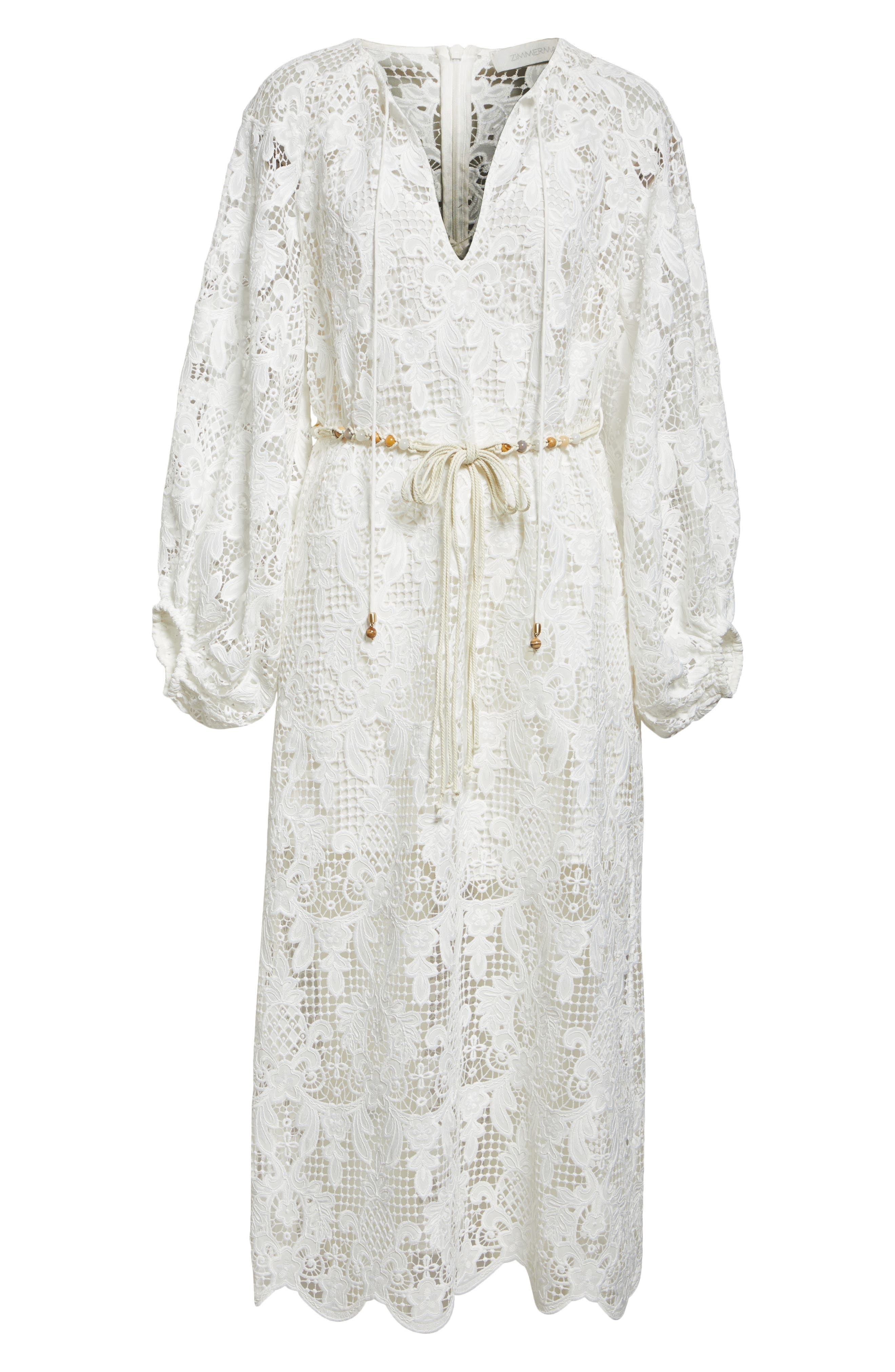 Zimmermann Coro Long Sleeve Guipure Lace Dress in Ivory at Nordstrom - 5