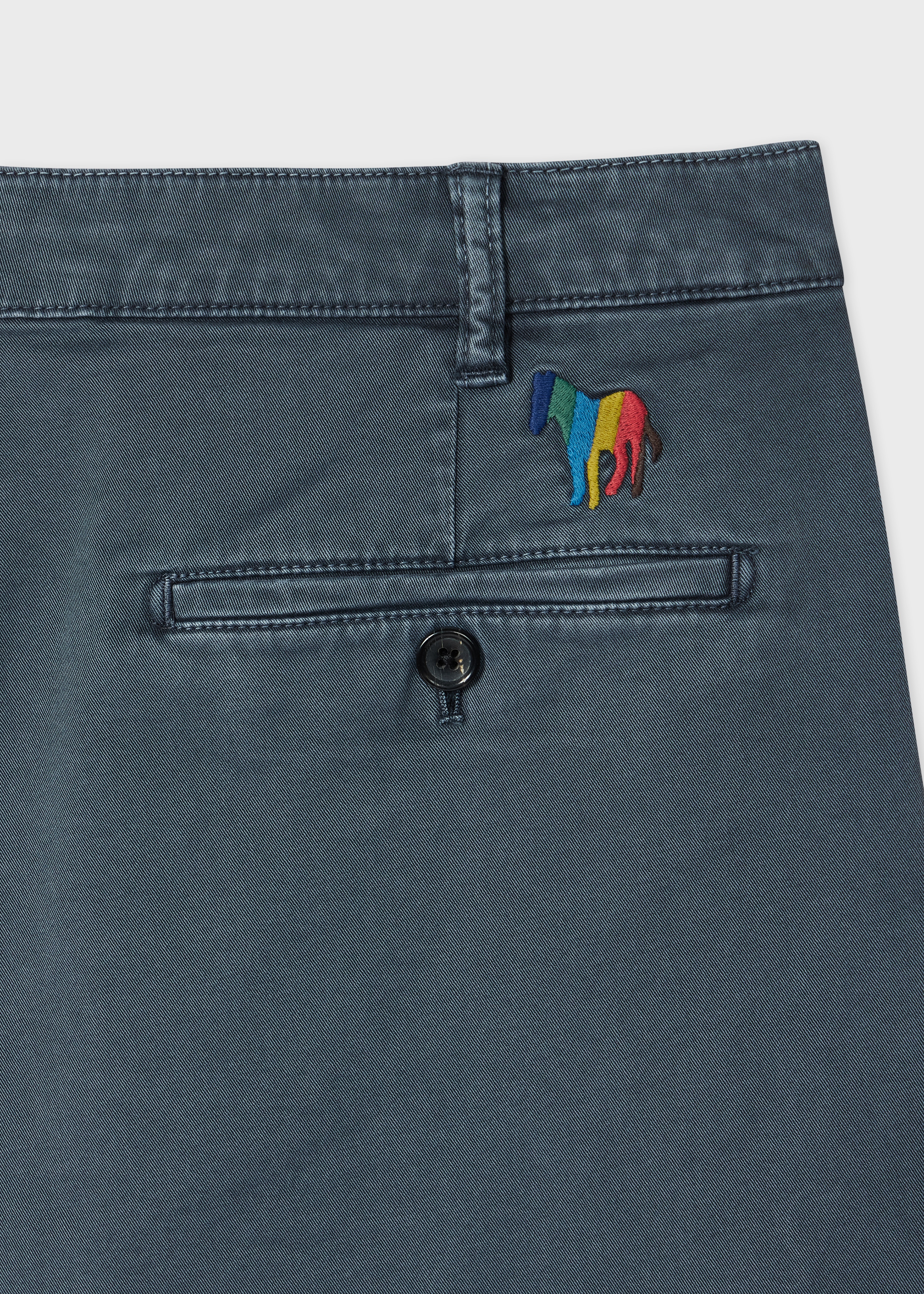 Anthracite Cotton-Twill 'Broad Stripe Zebra' Shorts - 2