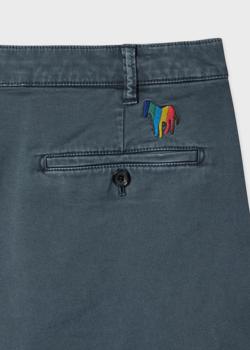 Paul Smith Anthracite Cotton-Twill 'Broad Stripe Zebra' Shorts outlook