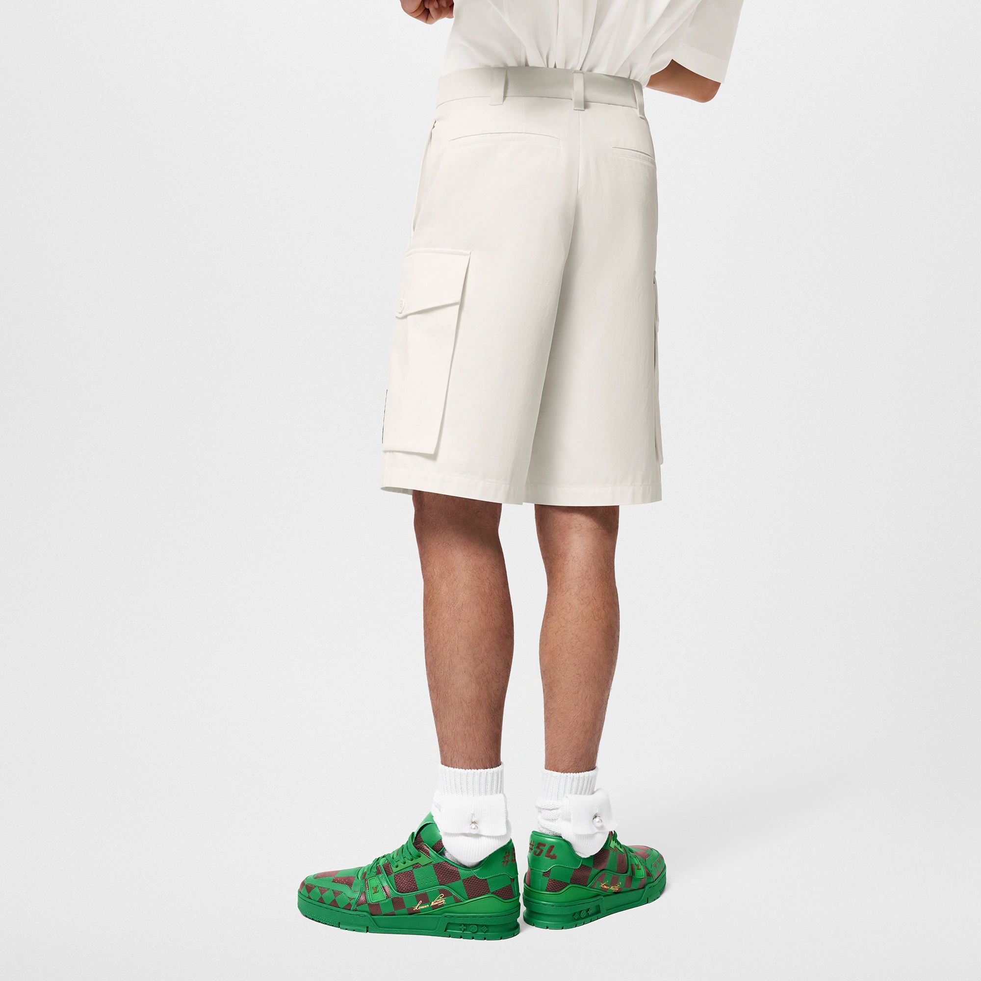 Embroidered Cotton Cargo Shorts - 5