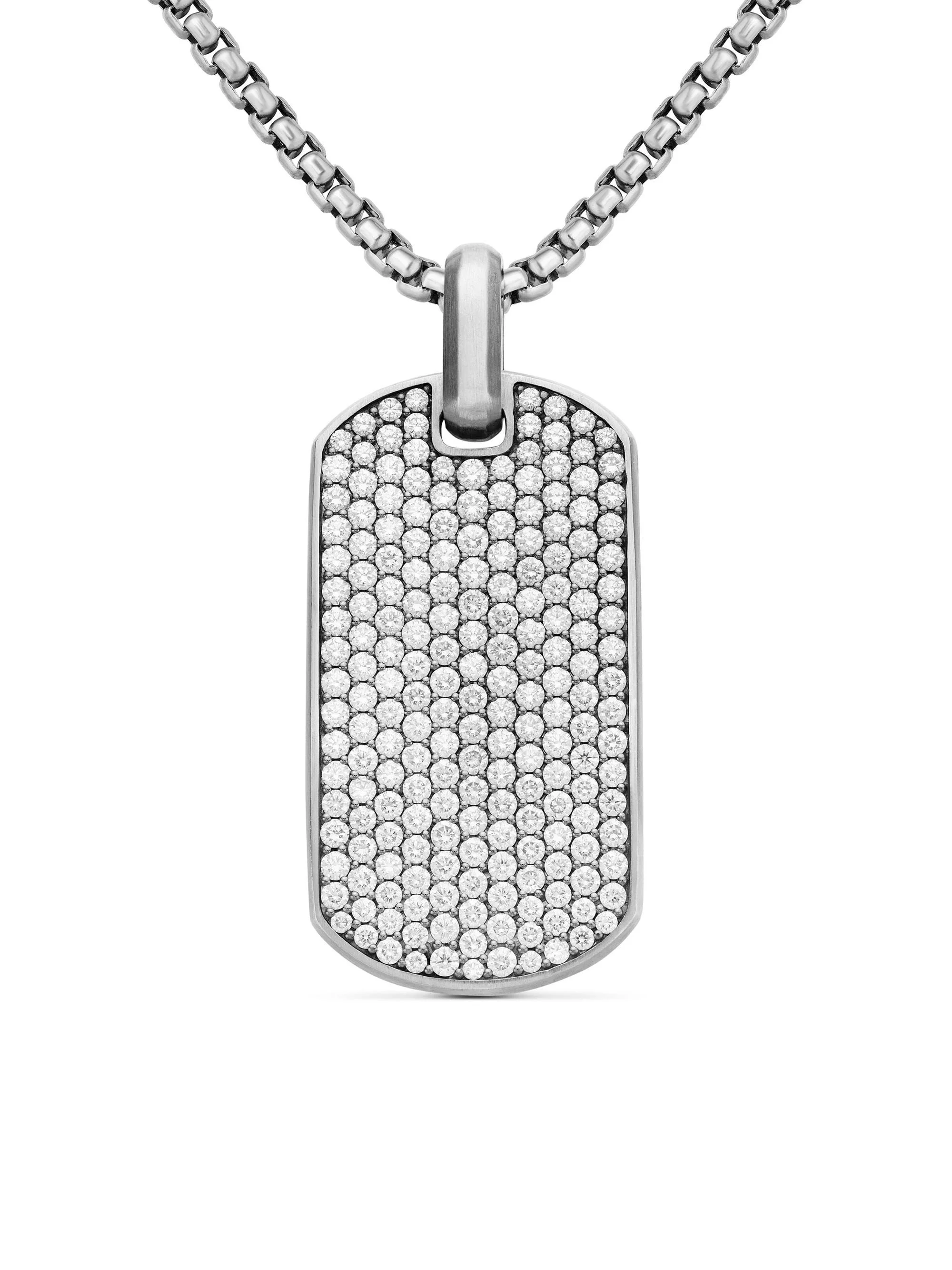 Men's Chevron Tag in Sterling Silver - Silver - 1