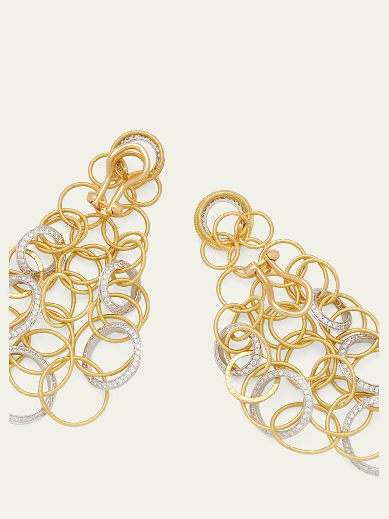 Buccellati Hawaii 18K Gold and Diamond Short Pendant Earrings, 7cm outlook