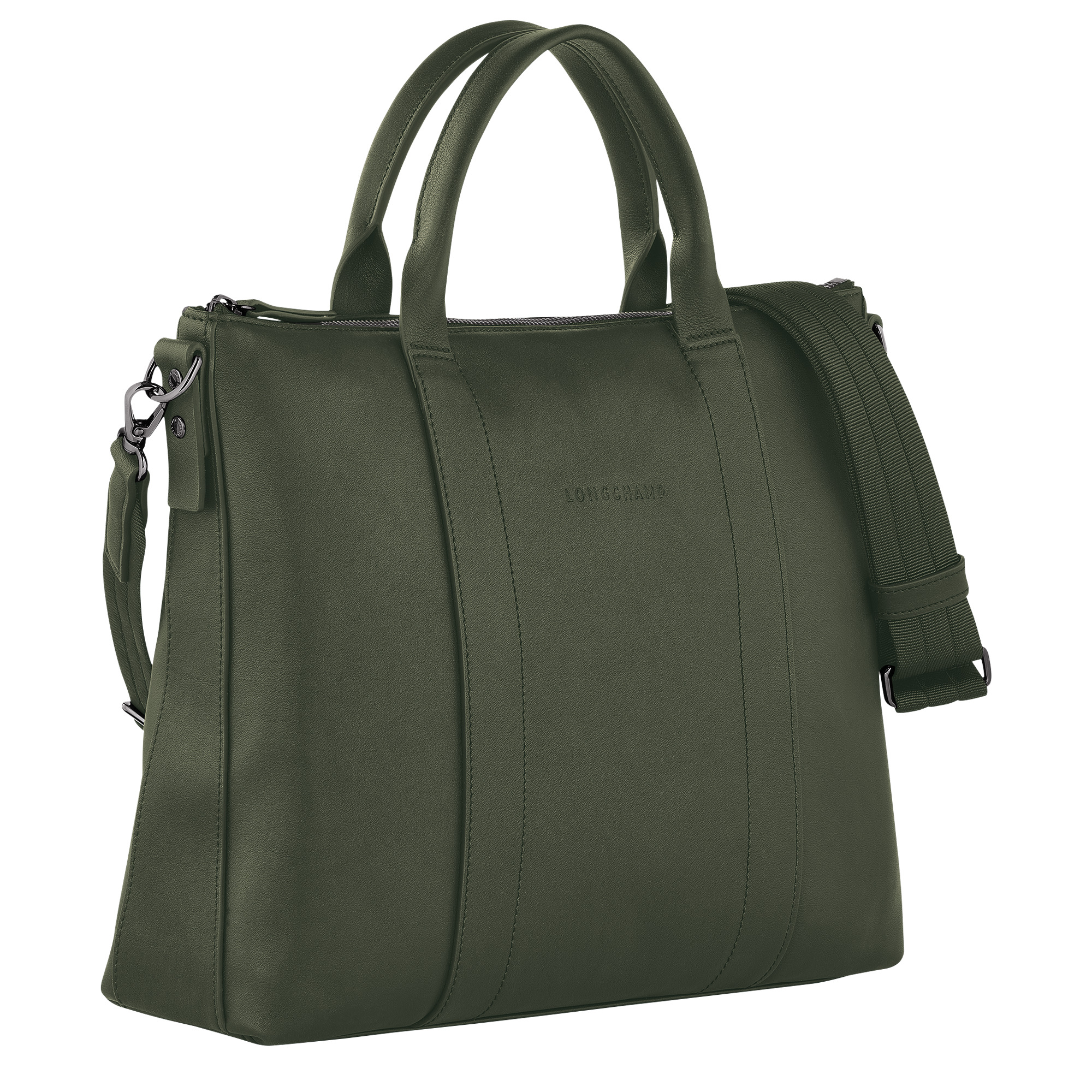 Longchamp 3D Briefcase Khaki - Leather - 2