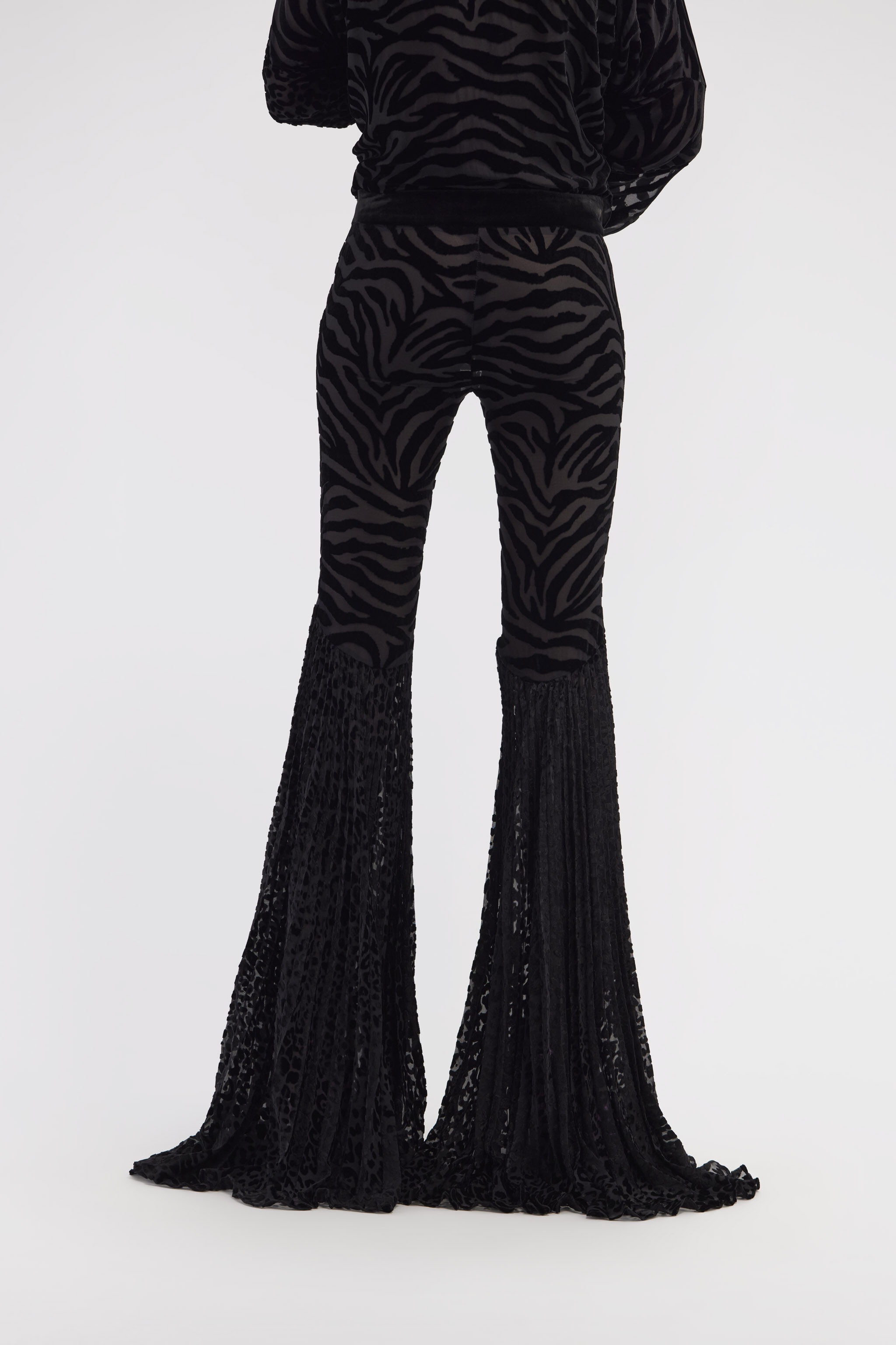 Velvet pants with Ray of Gold print - 4
