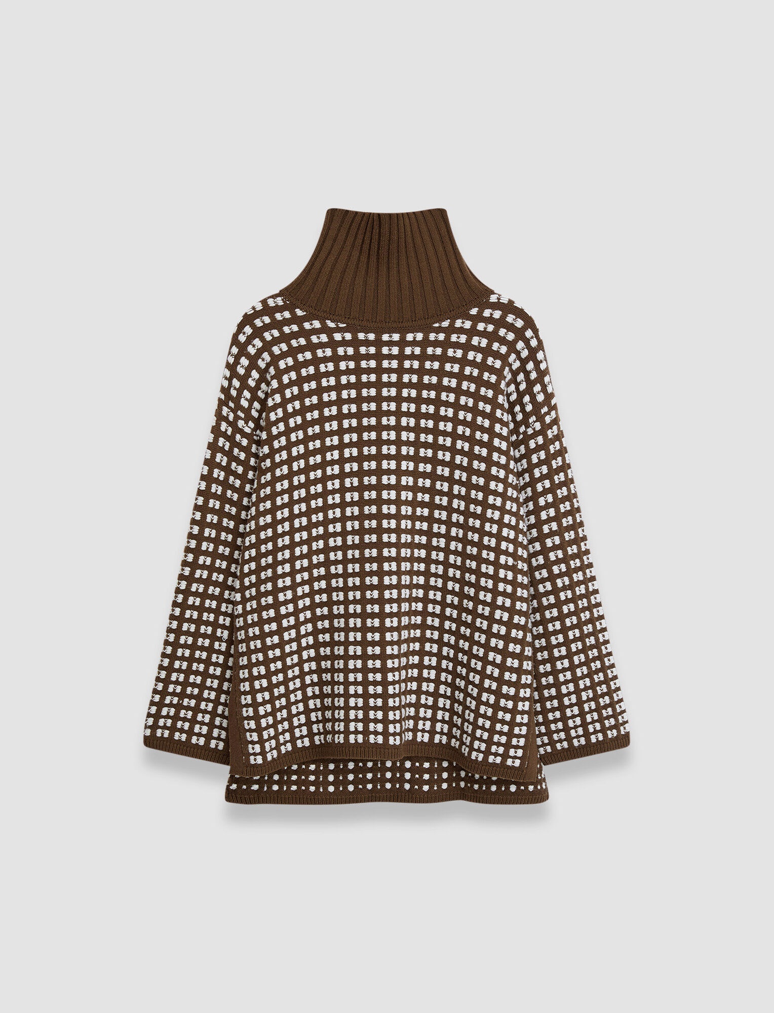 Waffle Knit High Neck Jumper - 1