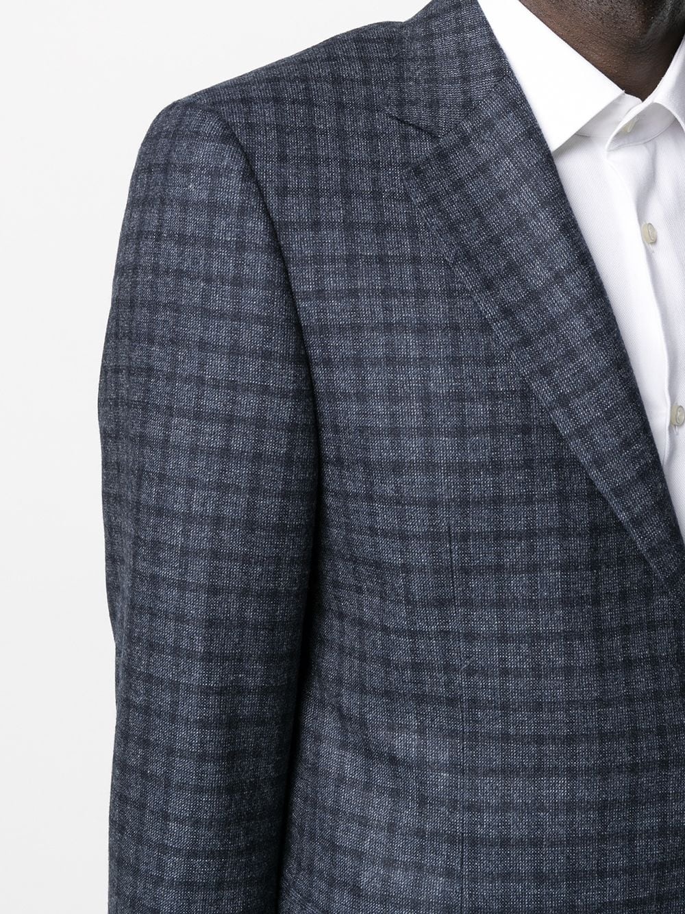 checked wool suit jacket - 5