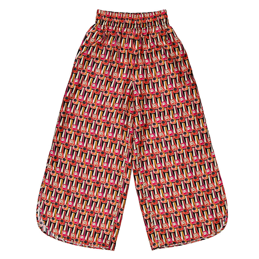 Max Mara Ladies Salmon Quark Nail Polish Prints Pants - 1
