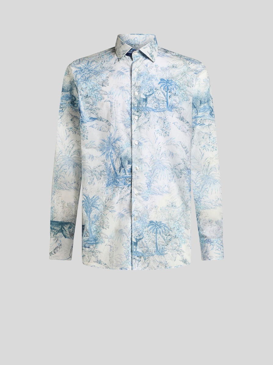 シャツ Etro Printed Cotton Shirt Etro SAFARI-PRINT COTTON SHIRT | REVERSIBLE