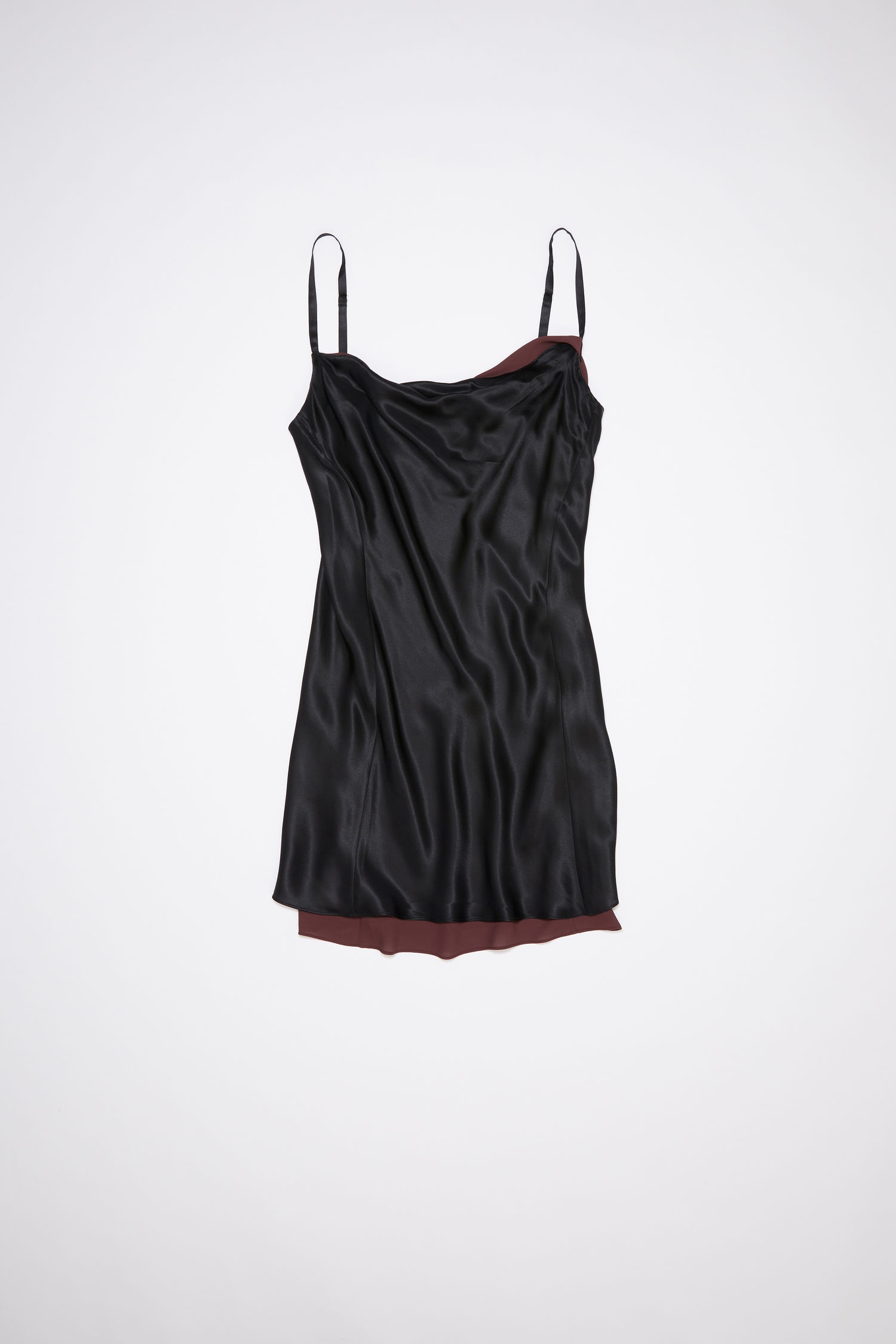 Bias cut slip dress - Black - 1