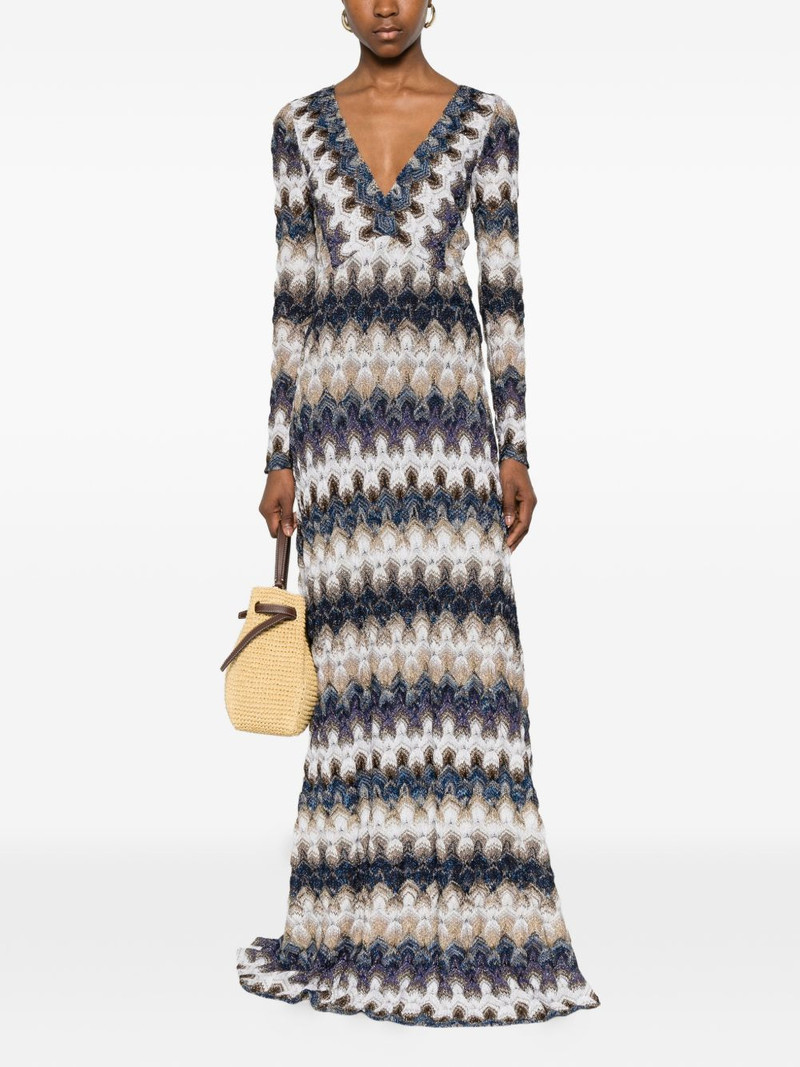 Missoni zigzag-pattern V-neck maxi dress outlook