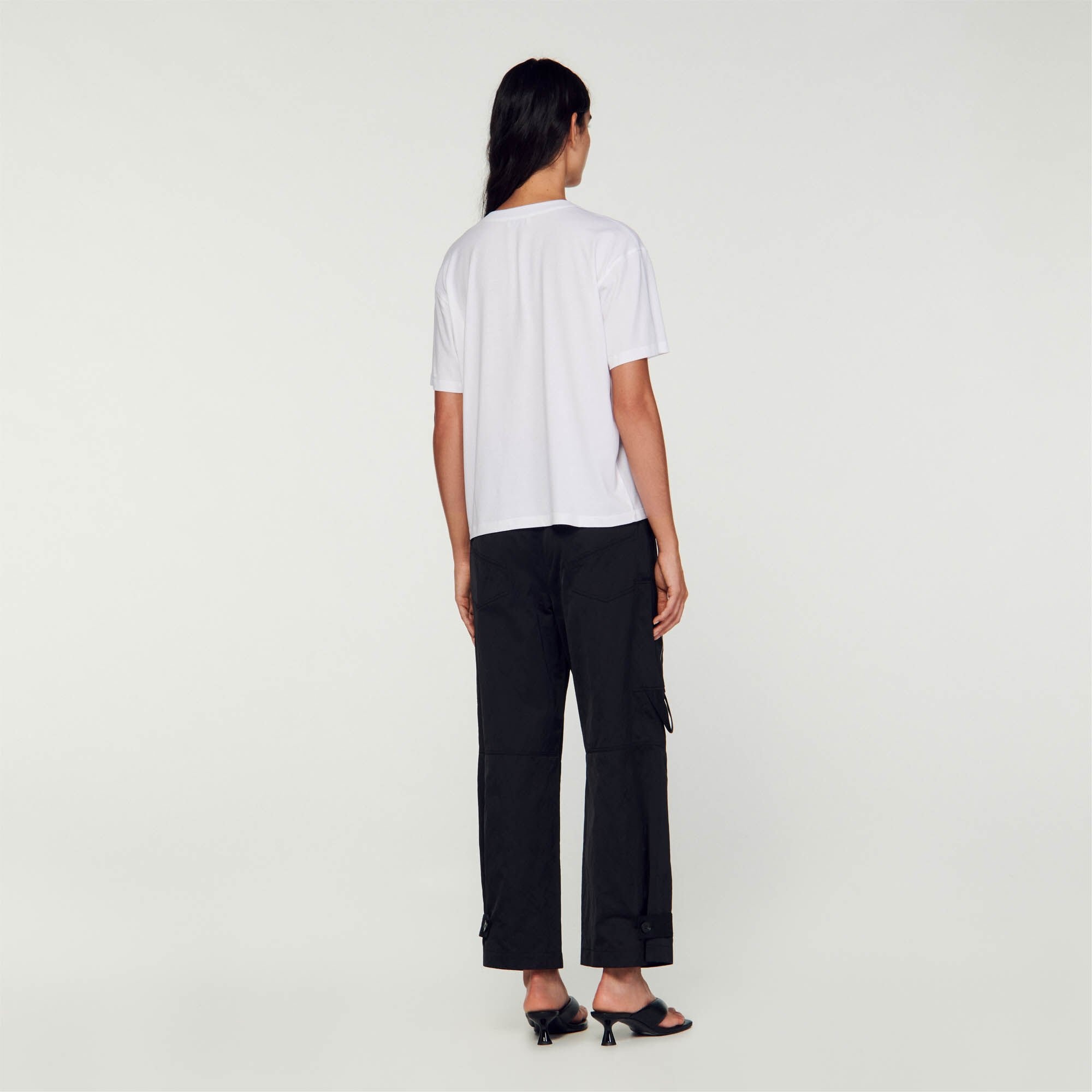 CROPPED T-SHIRT WITH RHINESTONES - 6